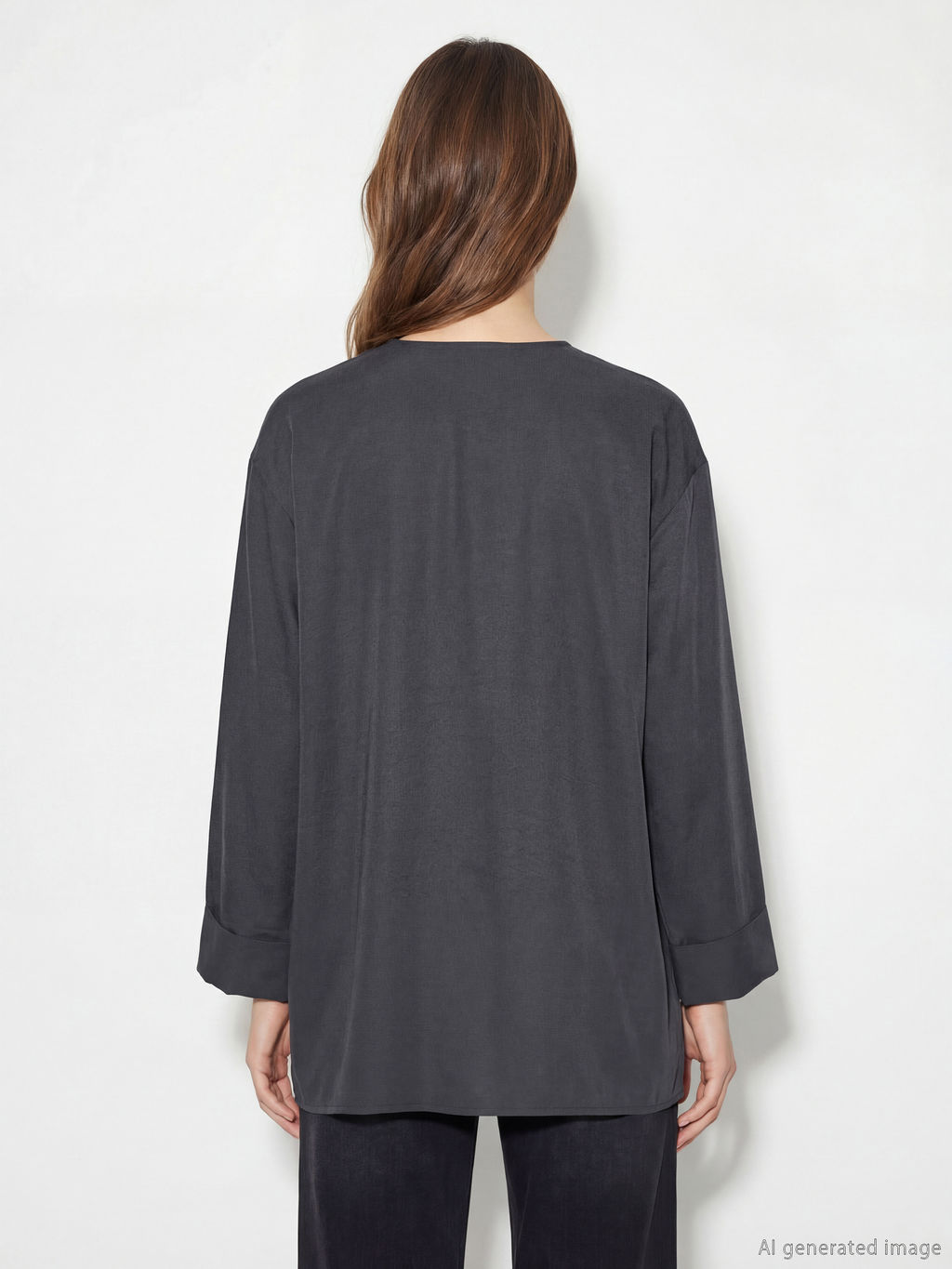 Kruvaze Yaka Dokulu Modal Kar???ml? Kad?n Kimono