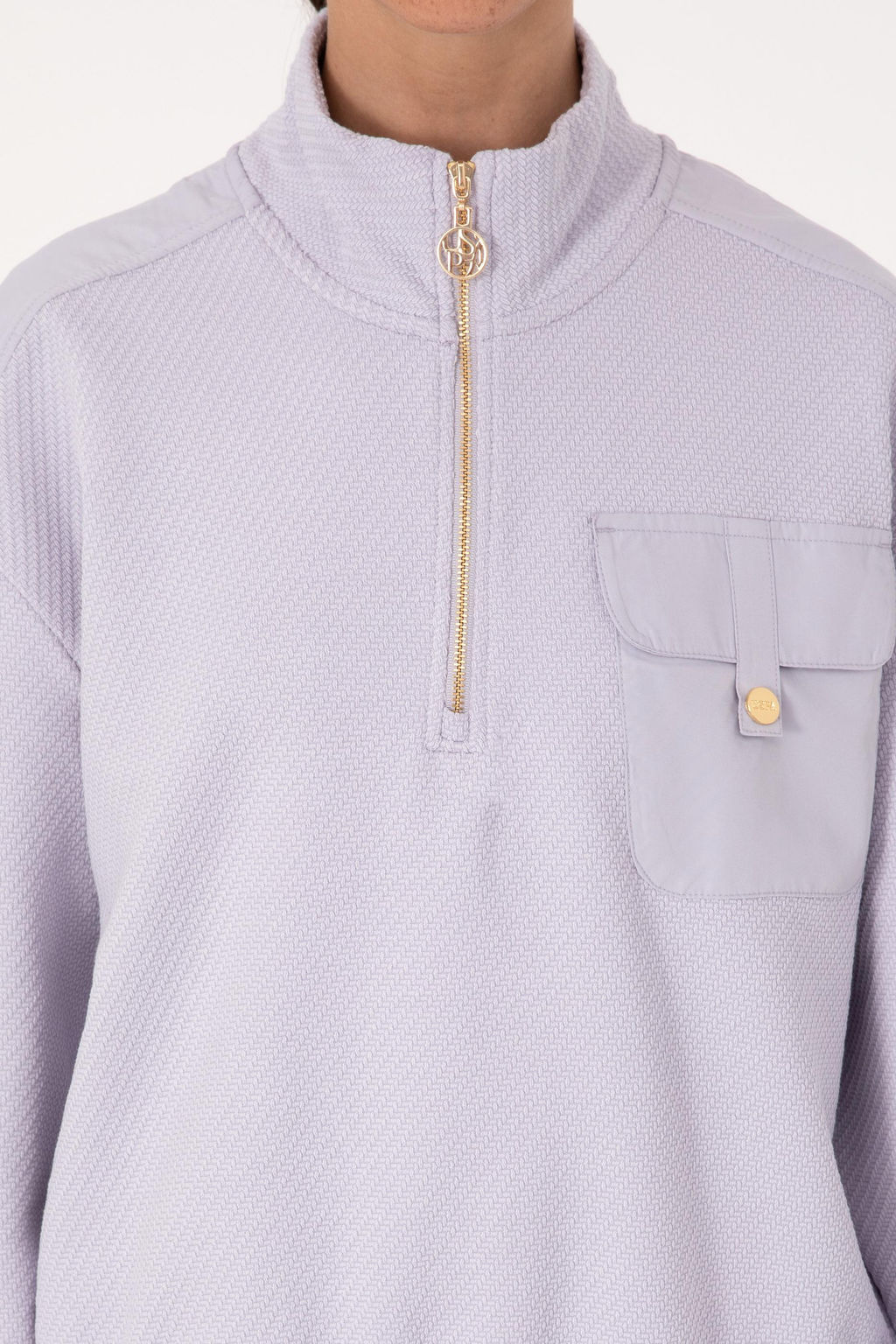 Kad_n Siyah Fermuarl_ Dik Yaka Sweatshirt