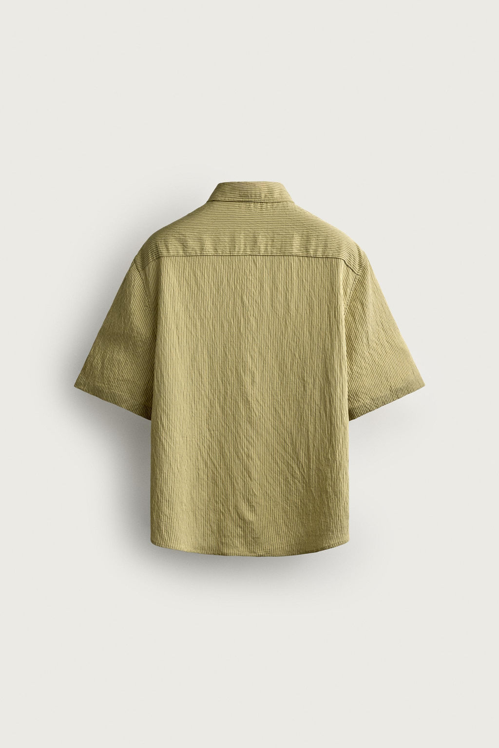 CAMISA BOXY FIT JACQUARD RAYAS / Amarillo - Zara фото 8