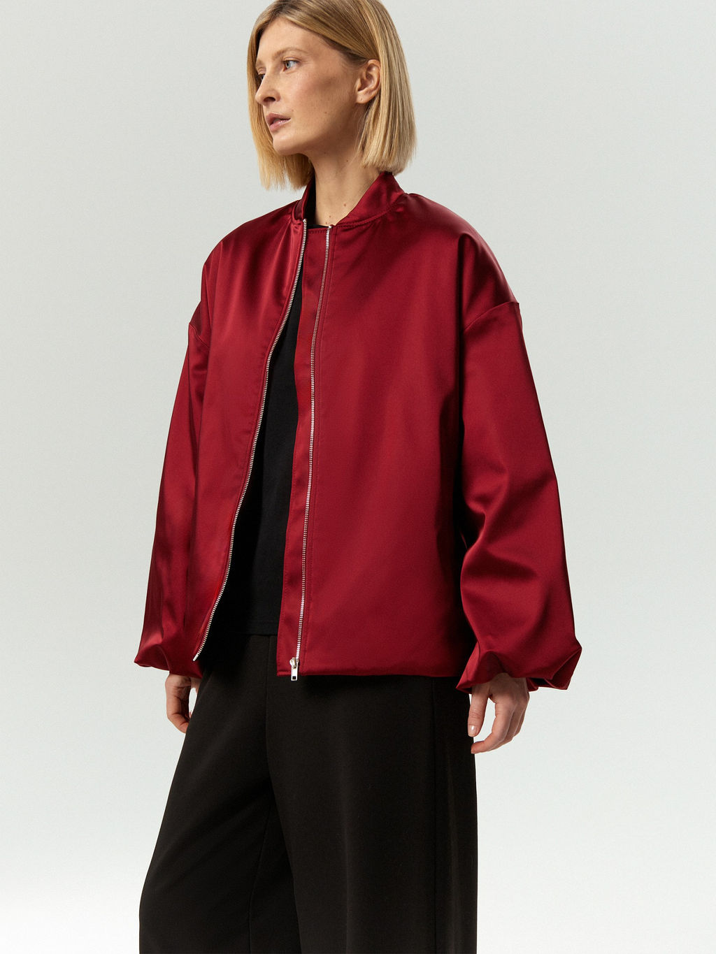 ЕМКА / Сатиновый бомбер на молнии - Emka фото 3