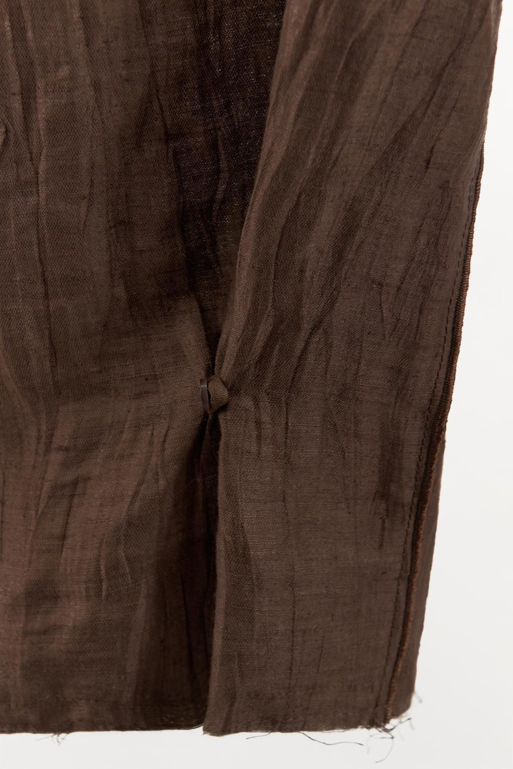 LINEN BLEND WRINKLED-EFFECT TROUSERS - Zara фото 7