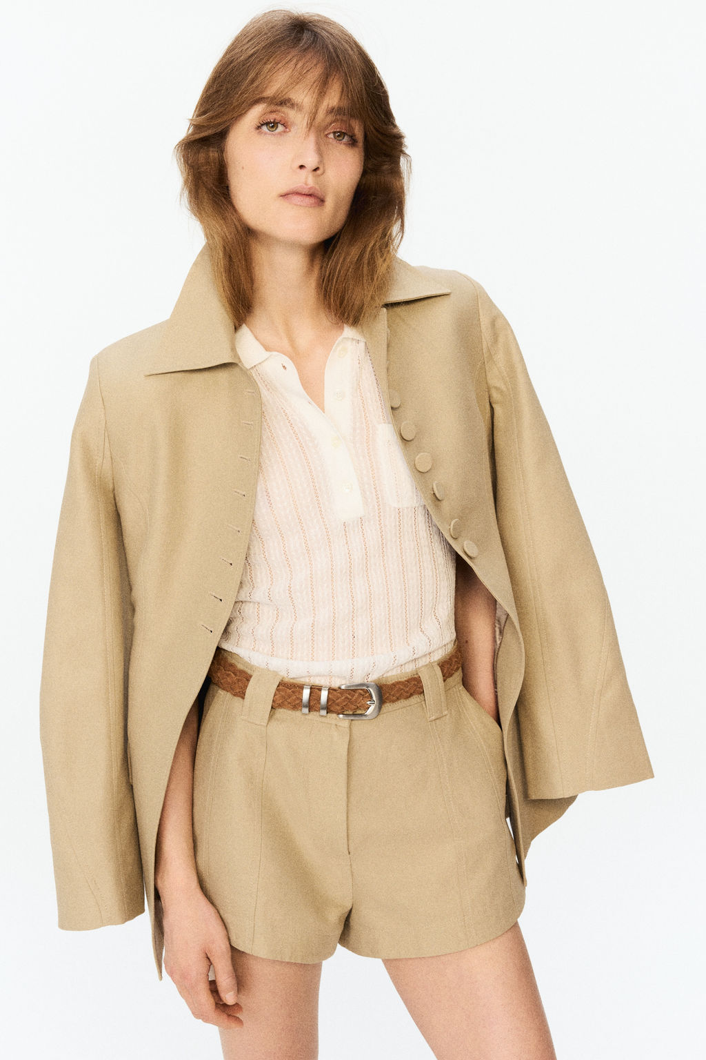 Blazer reloj de arena en mezcla de lino - H&m фото 3