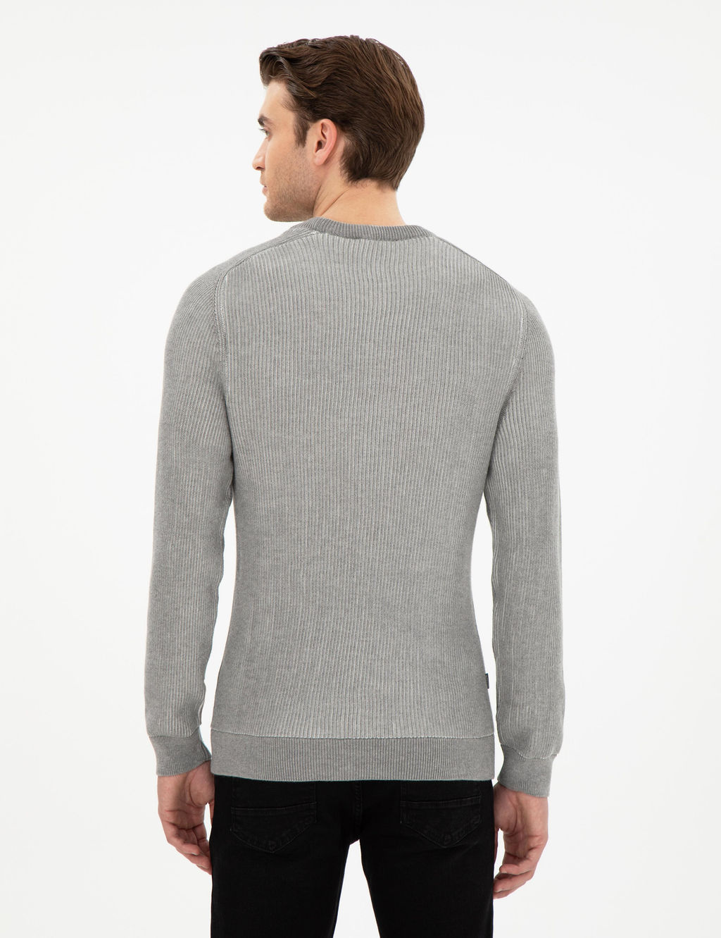 Bordo Slim Fit Bisiklet Yaka Triko Kazak - Pierre cardin фото 5