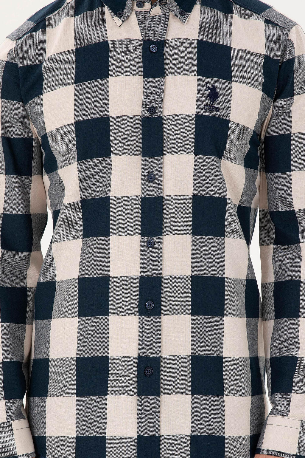 Мужская темно-синяя рубашка с длинным рукавом - U.s. polo assn фото 6