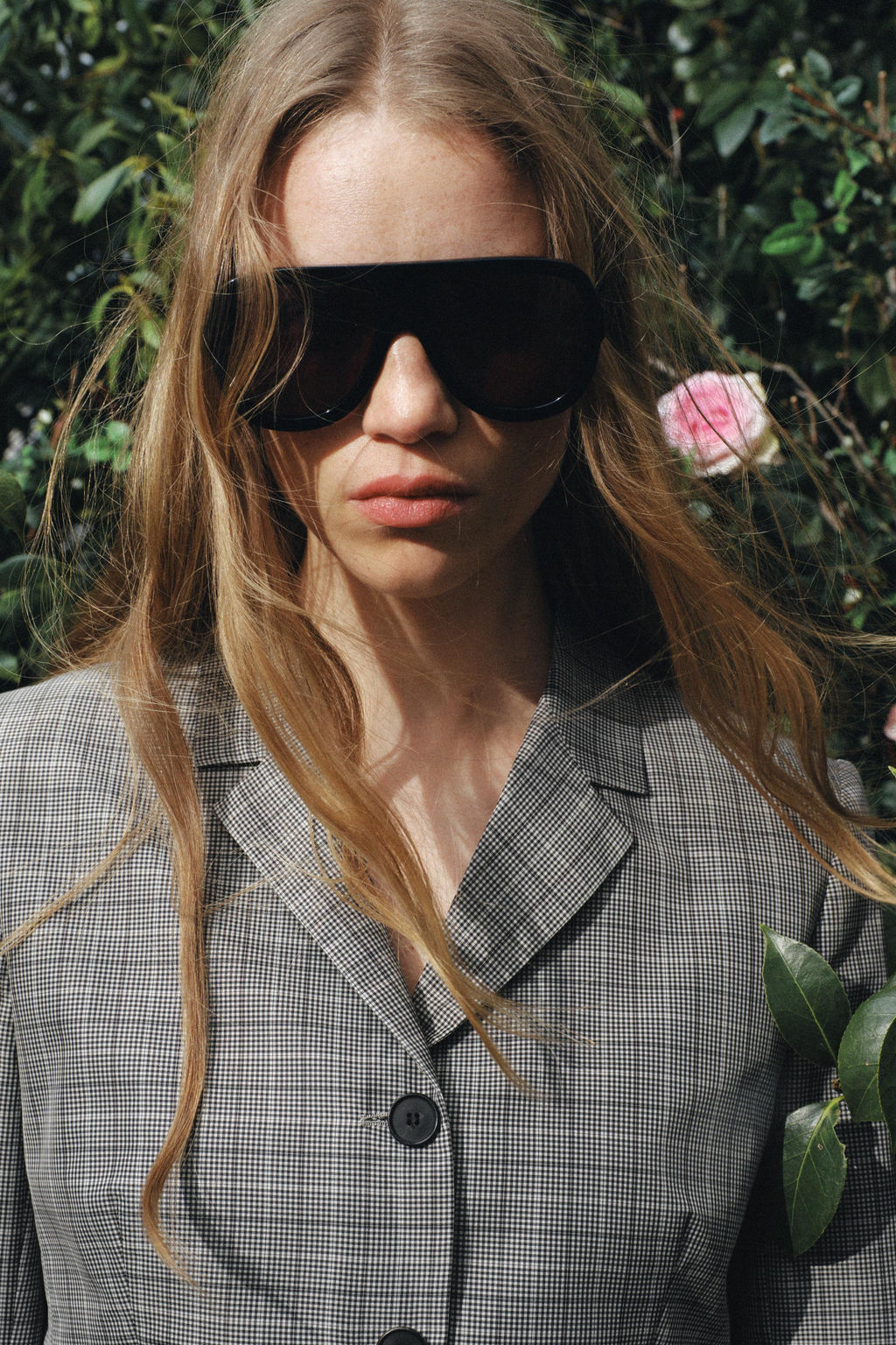 BLAZER CUADROS ZW COLLECTION / Negro / Crudo