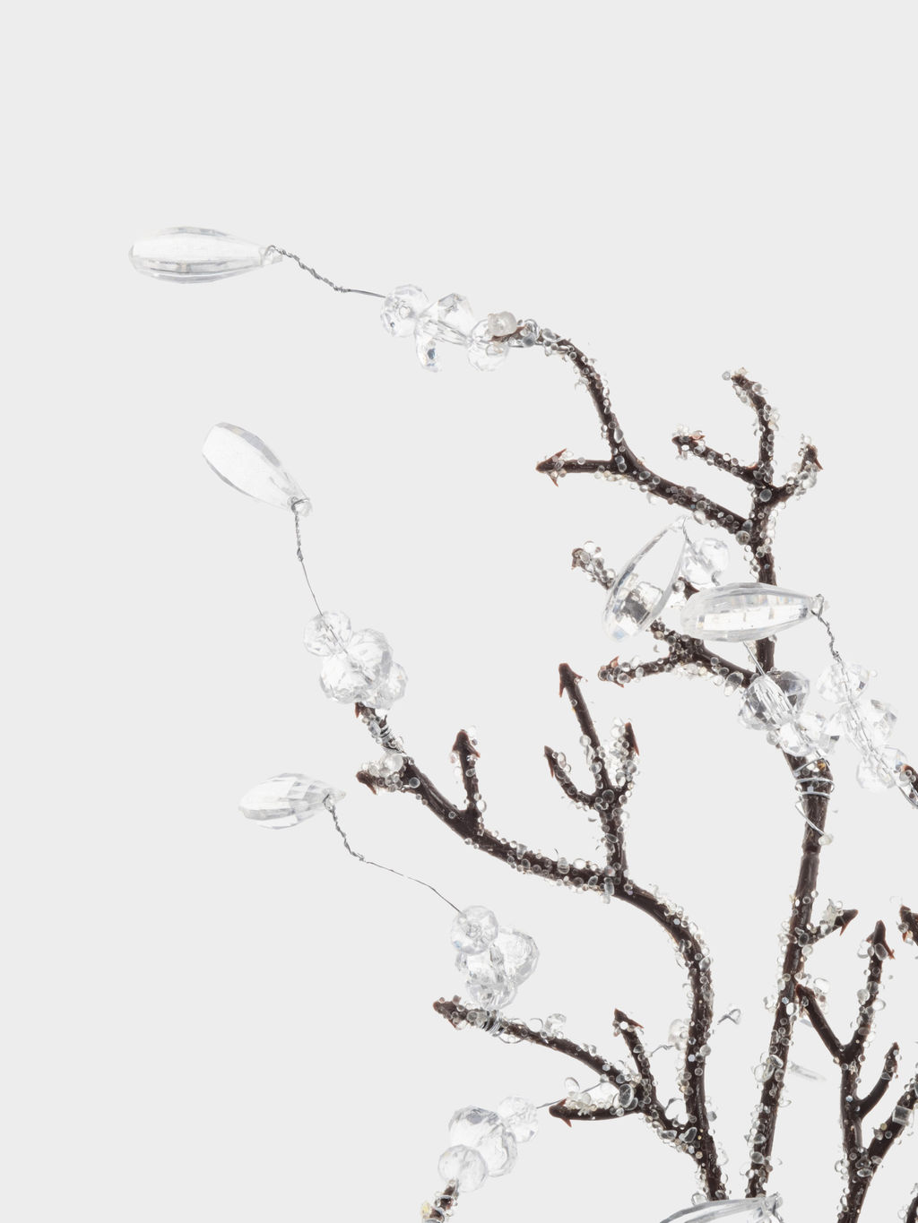 Ветка декоративная, 65 см, акрил/пластик, серебристая, Белые кристаллы, Interior silver - Anna lafarg фото 3