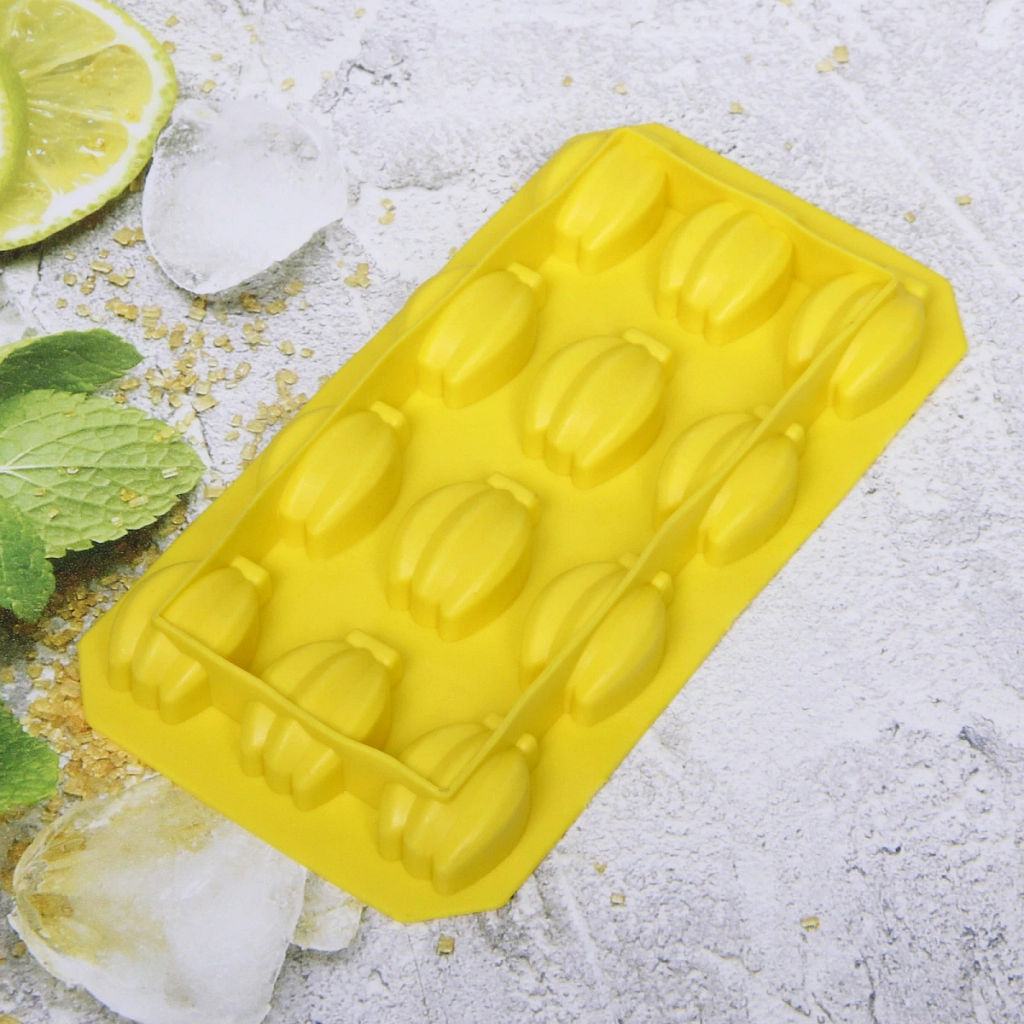 Цена за 5 шт. Форма для льда силиконовая "Бананы" 21*11см, цвета микс