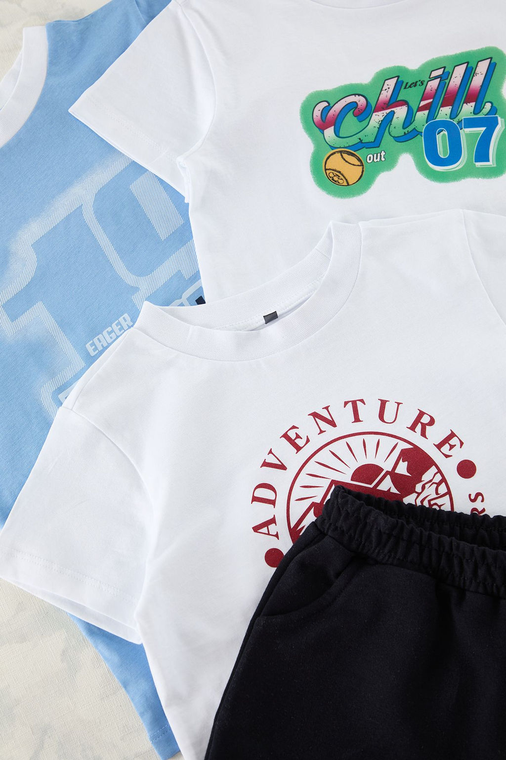 Beyaz-Mavi-K?rm?z? 4lu Regular/Normal Kal?p T-Shirt Sort Orme Tak?m TKDSS25TS00040 - Trendyolmilla фото 3
