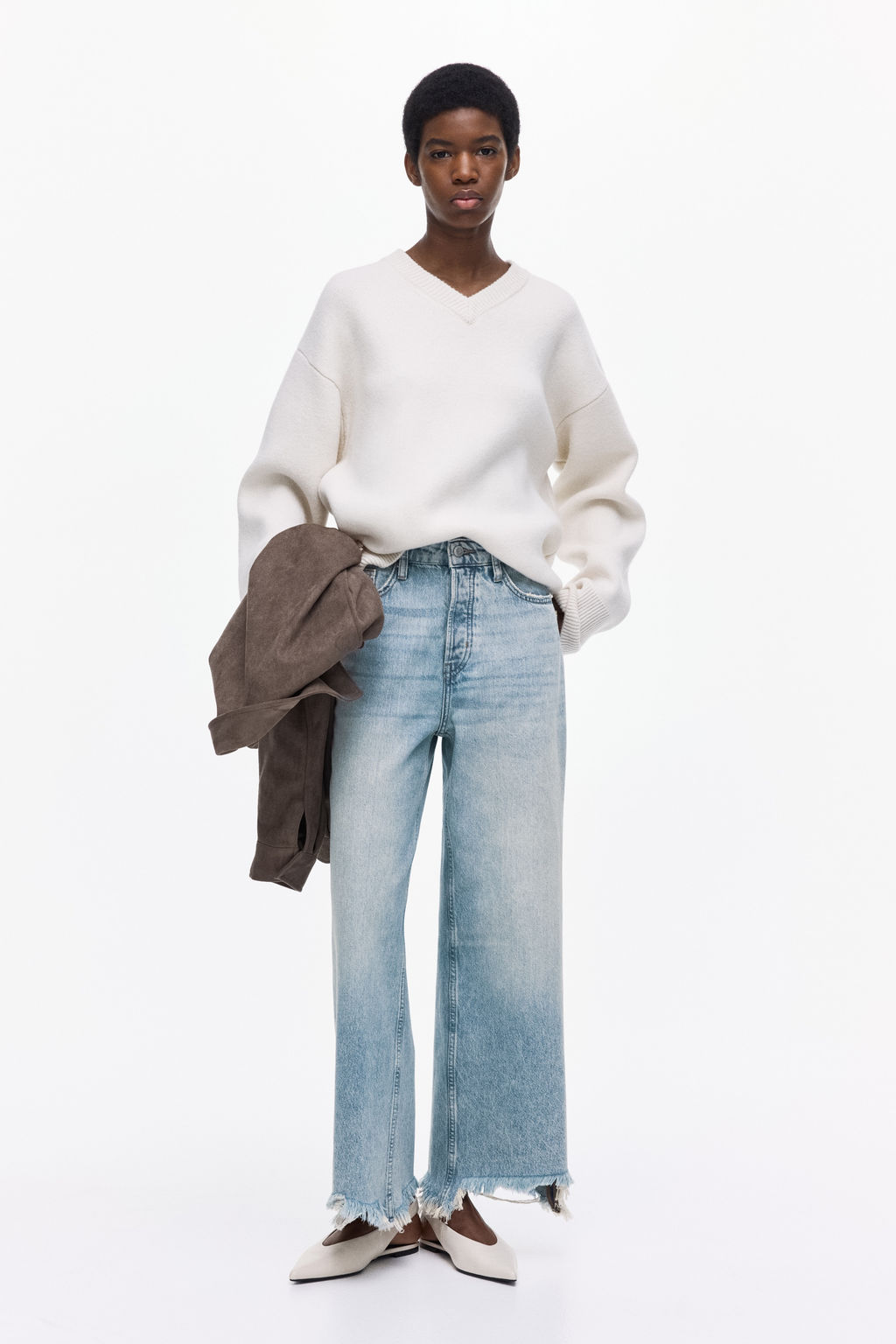 Wide High Waist Ankle Jeans - H&m фото 3