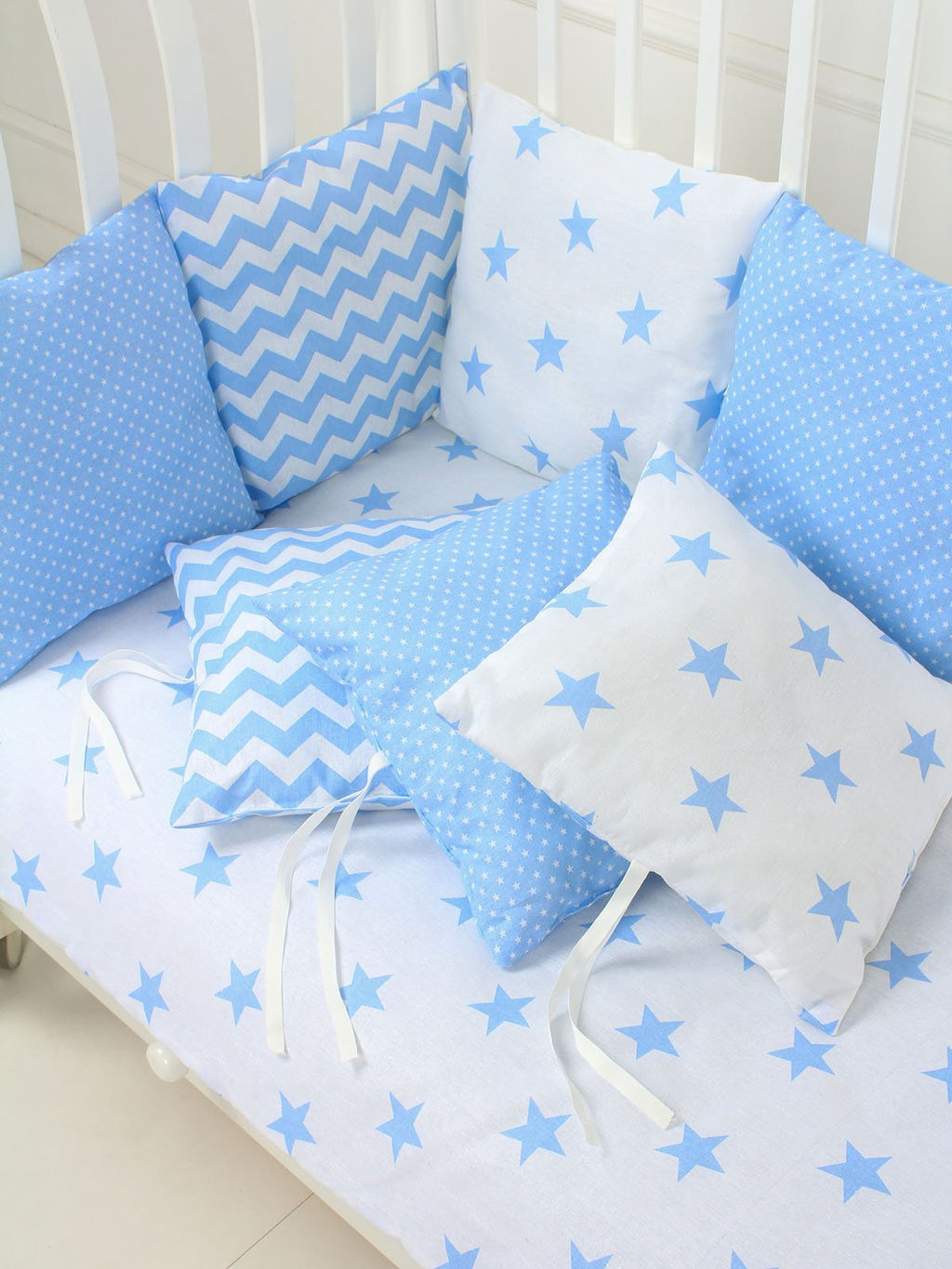 Бортики в кровать - Голубой Набор бортиков