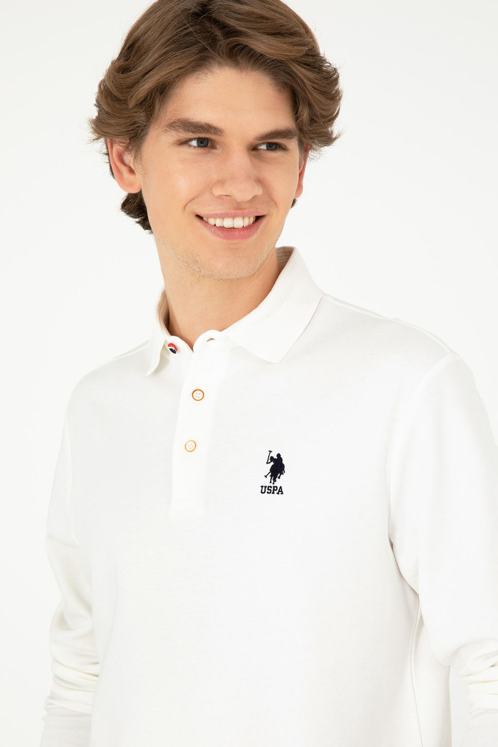 Мужской базовый свитшот цвета экрю - U.s. polo assn фото 2