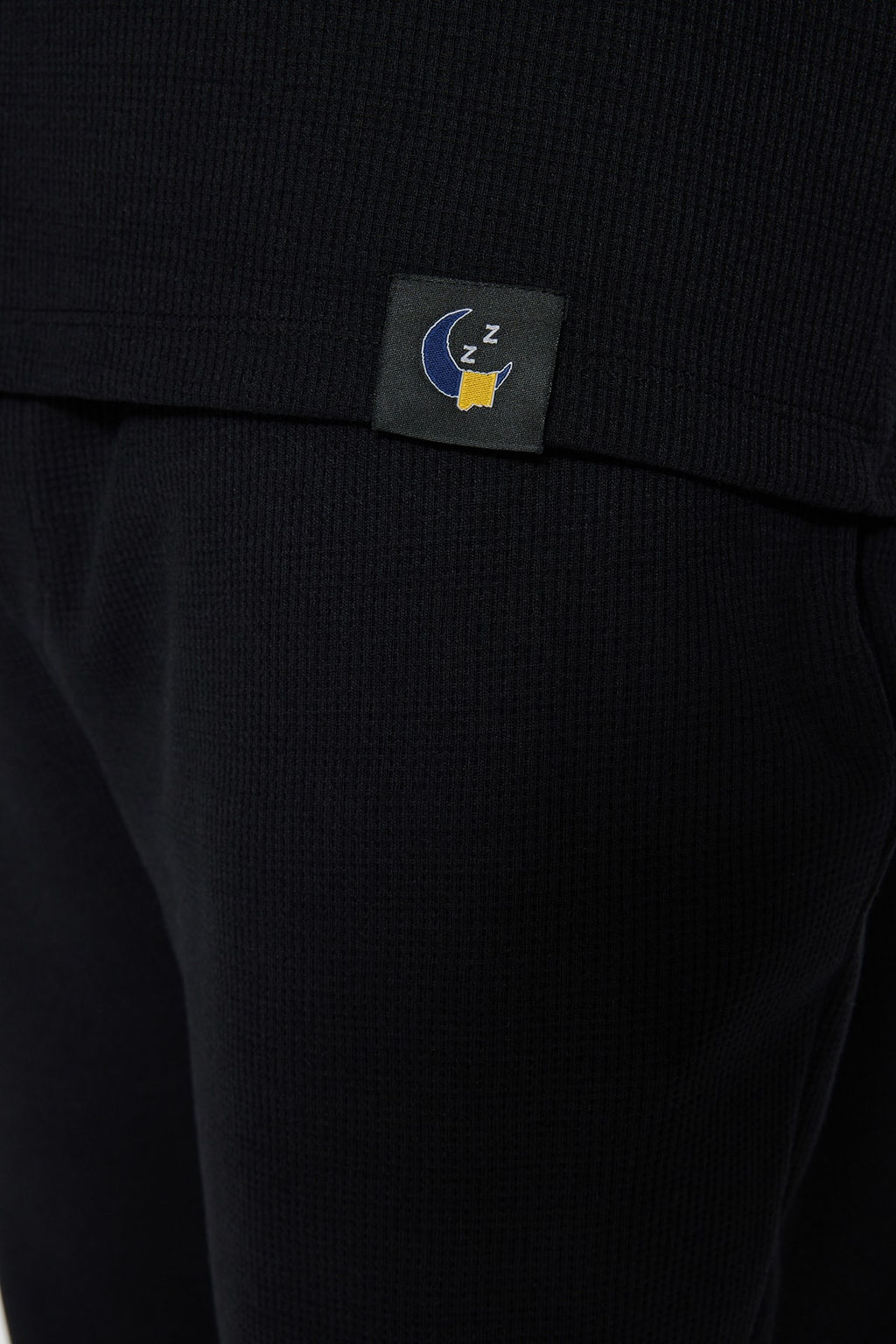 TRENDYOL MAN Siyah Regular Fit Waffle Orme Buyuk Beden Pijama Tak?m? TMNAW24AI00001 - Trendyolmilla фото 3