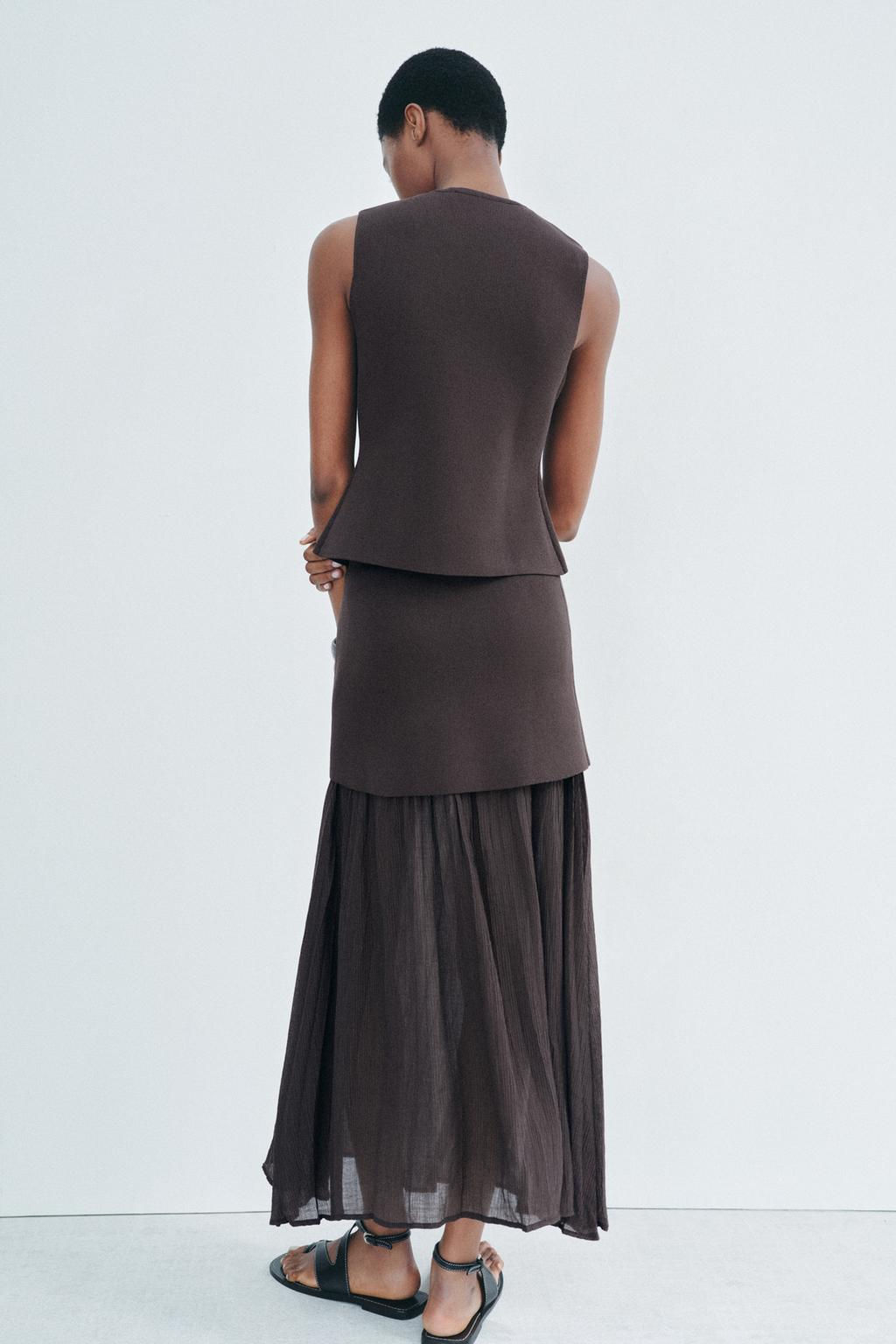 COMBINED PLEATED KNIT SKIRT - Zara фото 25