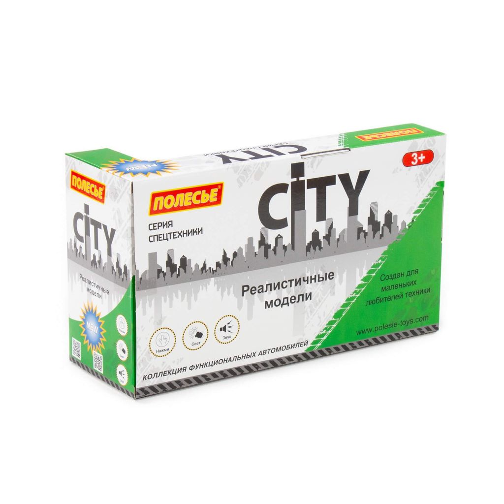 Сити, автомобиль коммунальный инерционный (со светом и звуком) (зелёный) (в коробке) - Полесье фото 6