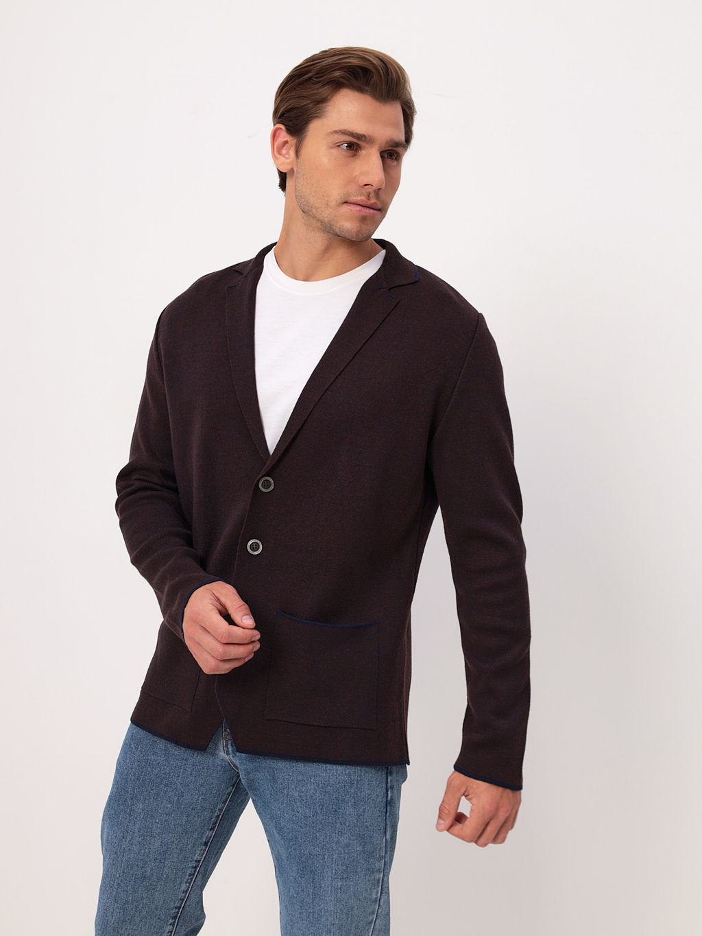 Кардиган мужской GREG G136-KF-жаккард (шоколад140/345)