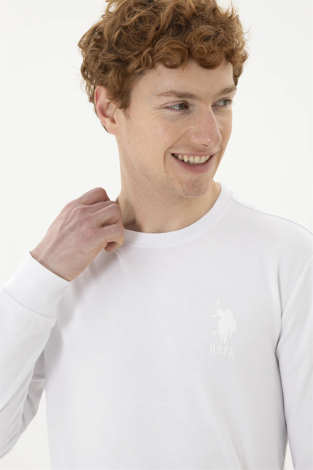 Мужской белый свитшот - U.s. polo assn фото 2