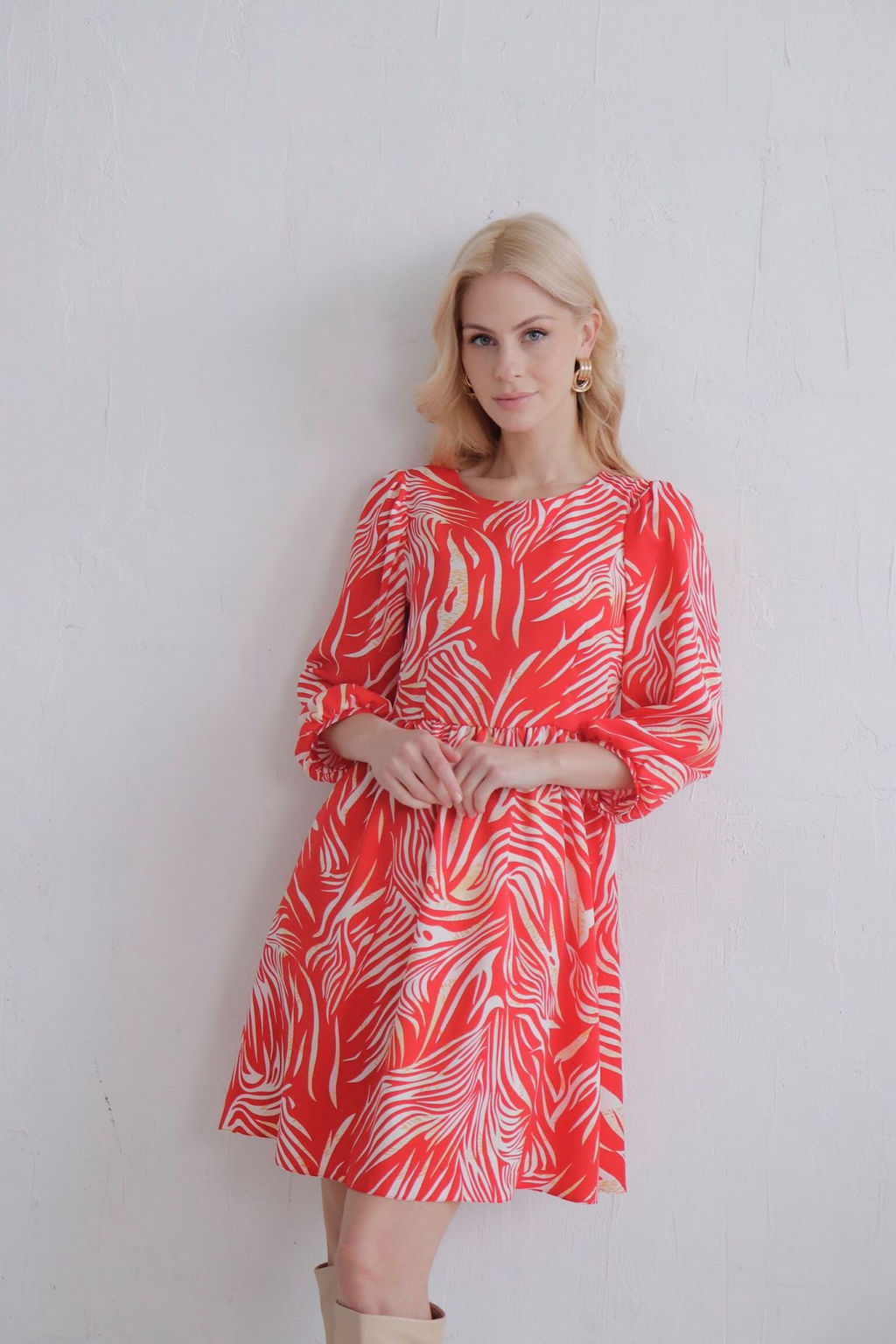 Платье красное с присборенной юбкой - Martichelli фото 12