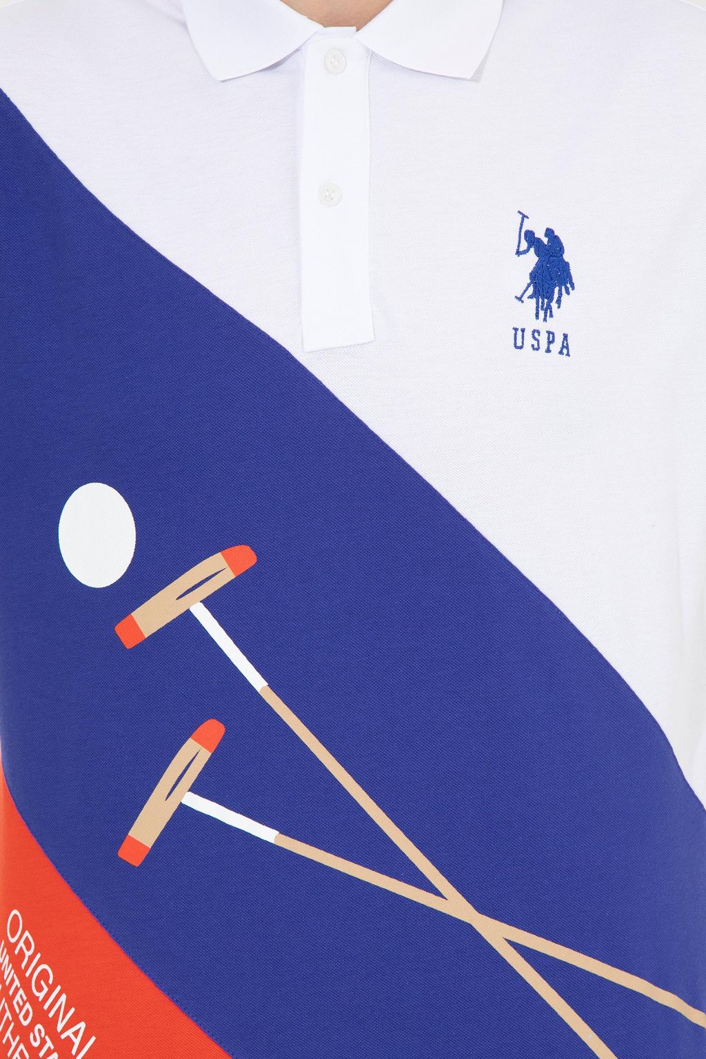 U. S. Polo Assn Мужская синяя футболка с воротником-поло - U.s. polo assn фото 6