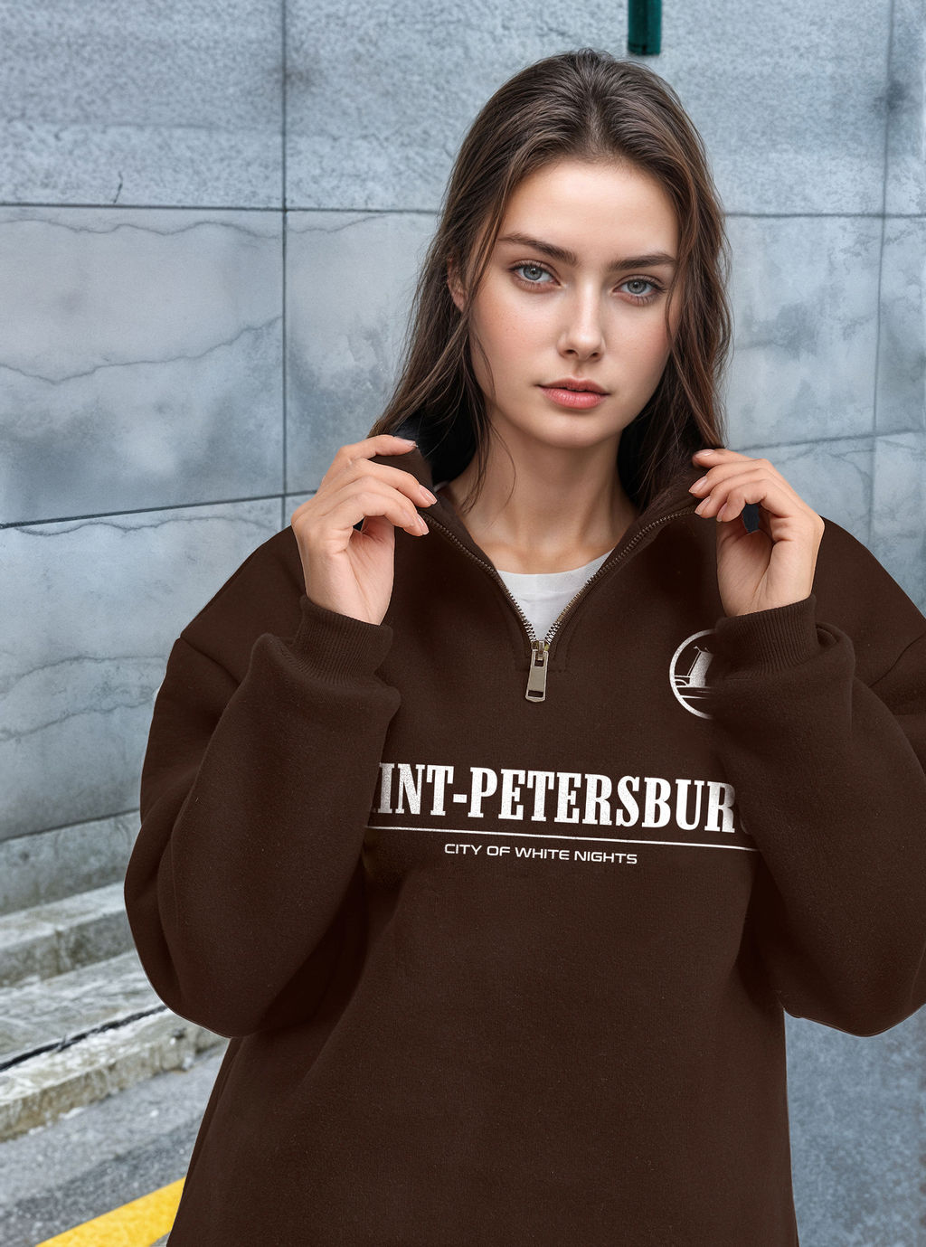 Толстовка женская с зип-воротником Saint Petersburg - Yollochka фото 8