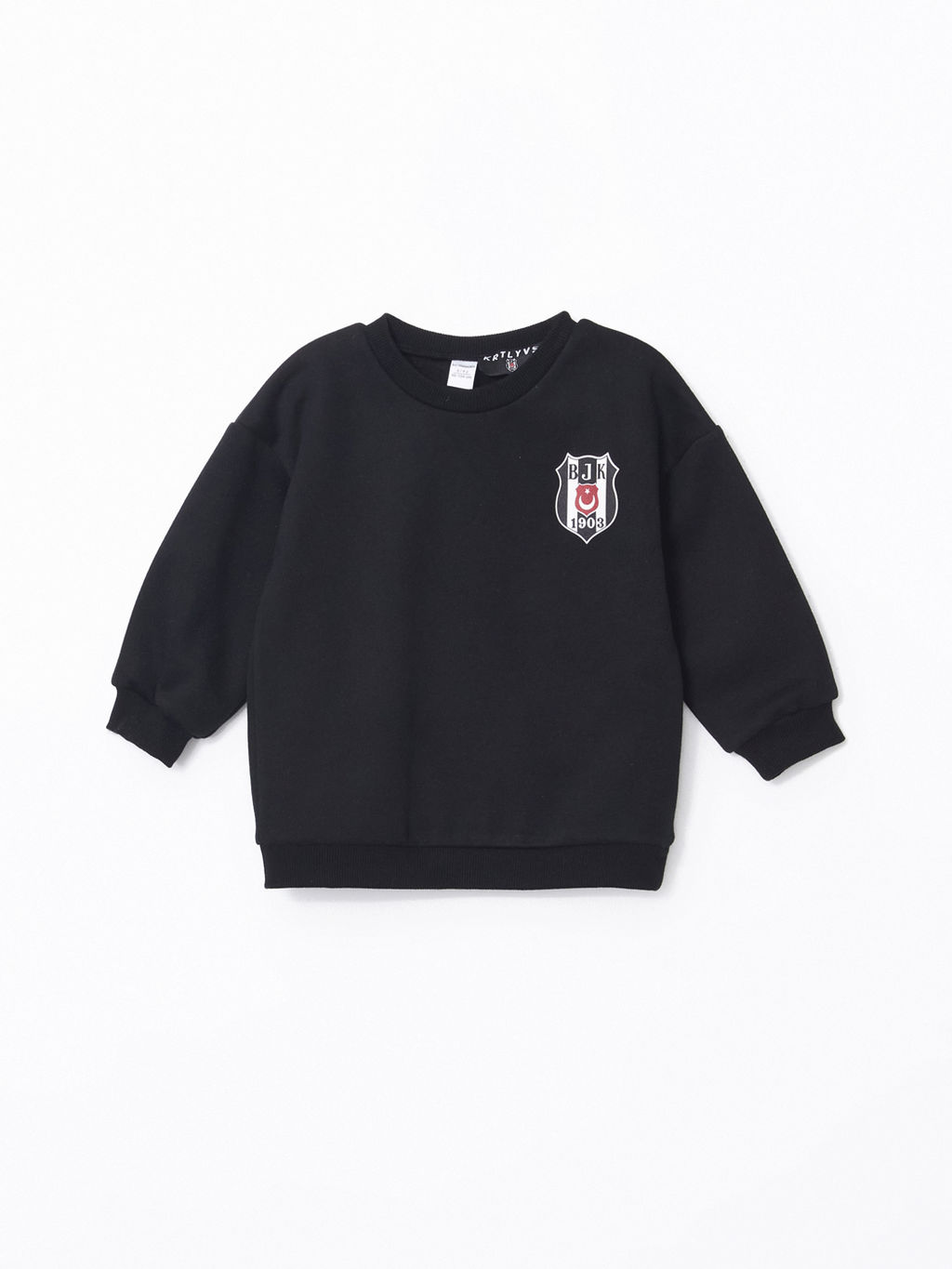 Bisiklet Yaka Be?ikta? Bask?l? Erkek ?ocuk Sweatshirt