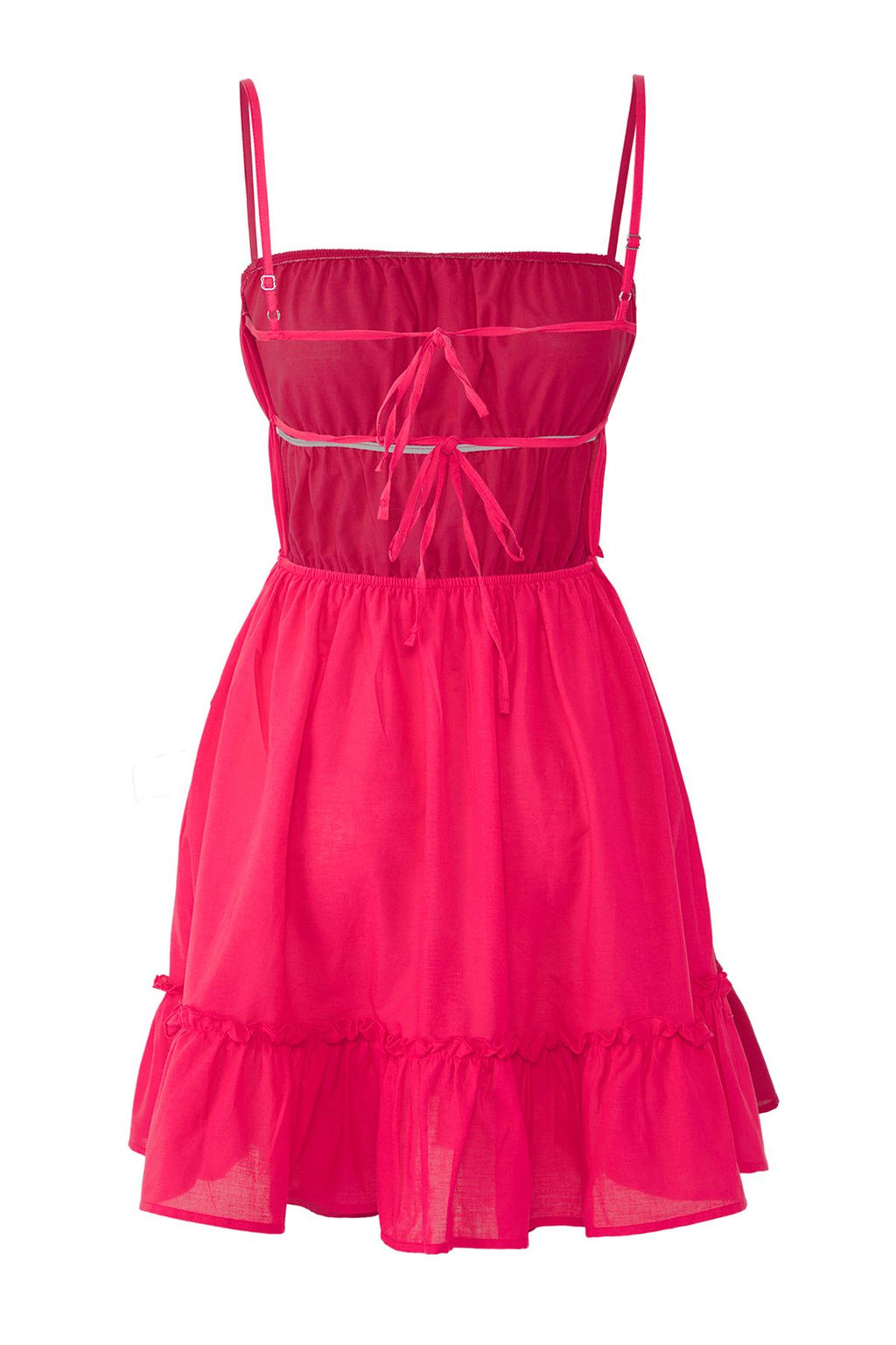 Pembe Dokuma Volanl? %100 Pamuk Plaj Mini Elbise TBESS25EL00120 - Trendyolmilla фото 6