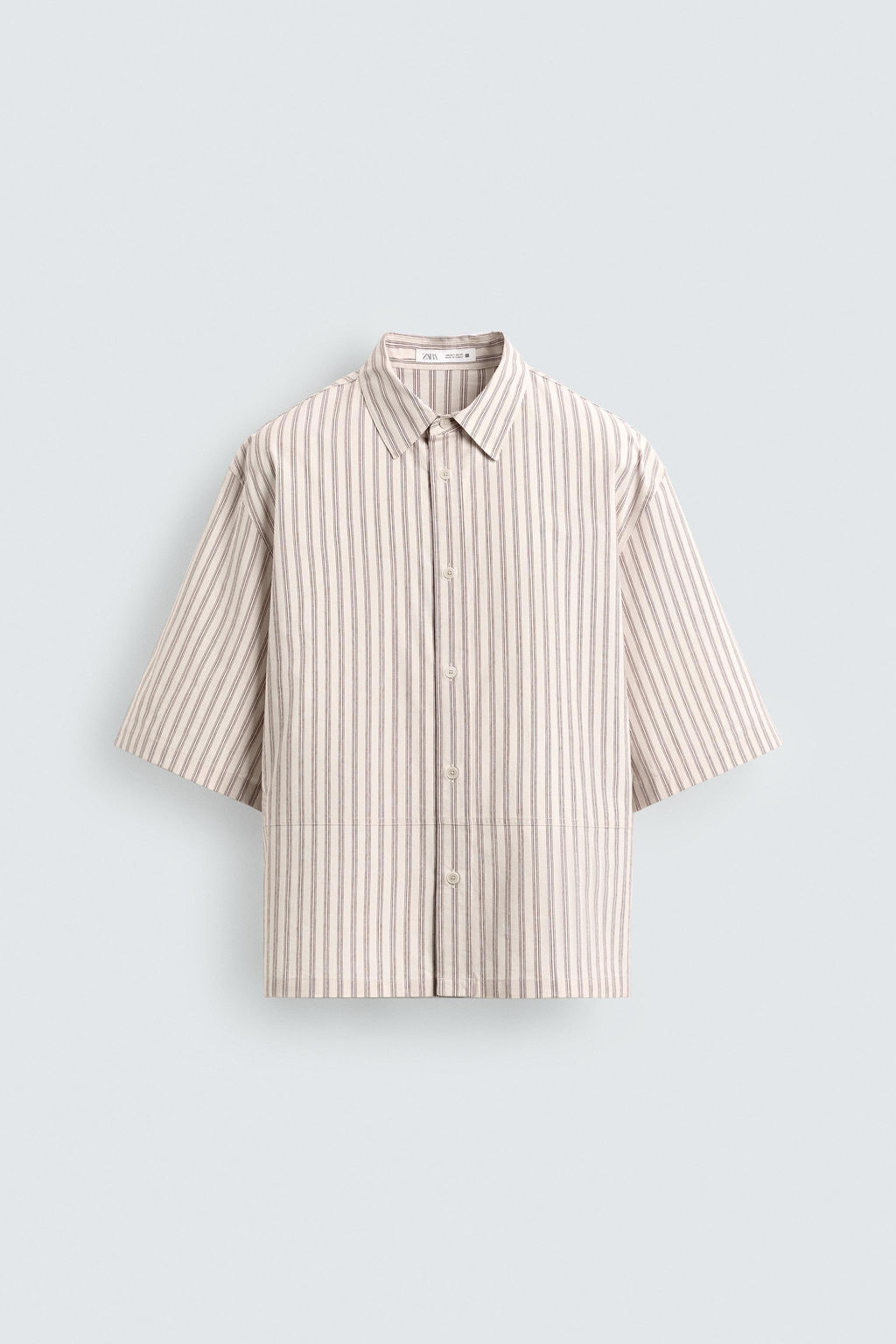 CAMISA RELAXED FIT RAYAS / Crudo - Zara фото 7