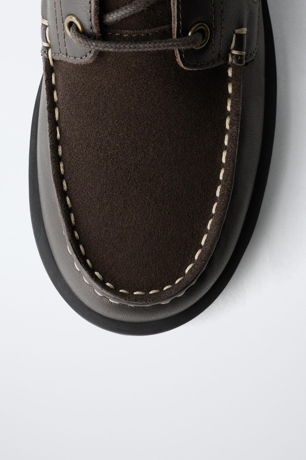 COMBINED LEATHER DECK SHOES - Zara фото 7