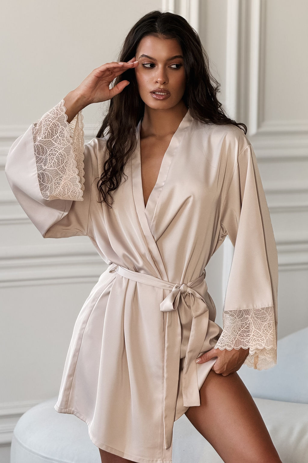 0450-NB КРЕМОВЫЙ ХАЛАТ