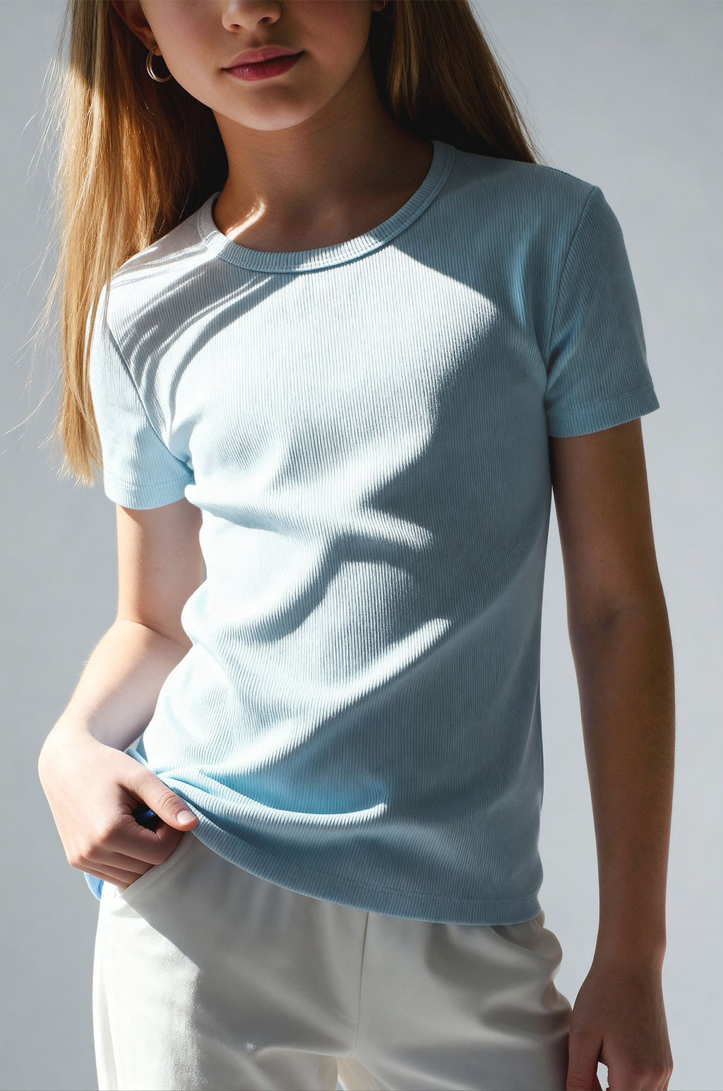 Футболка для девочки в рубчик из рибаны Happyfox  фото 26