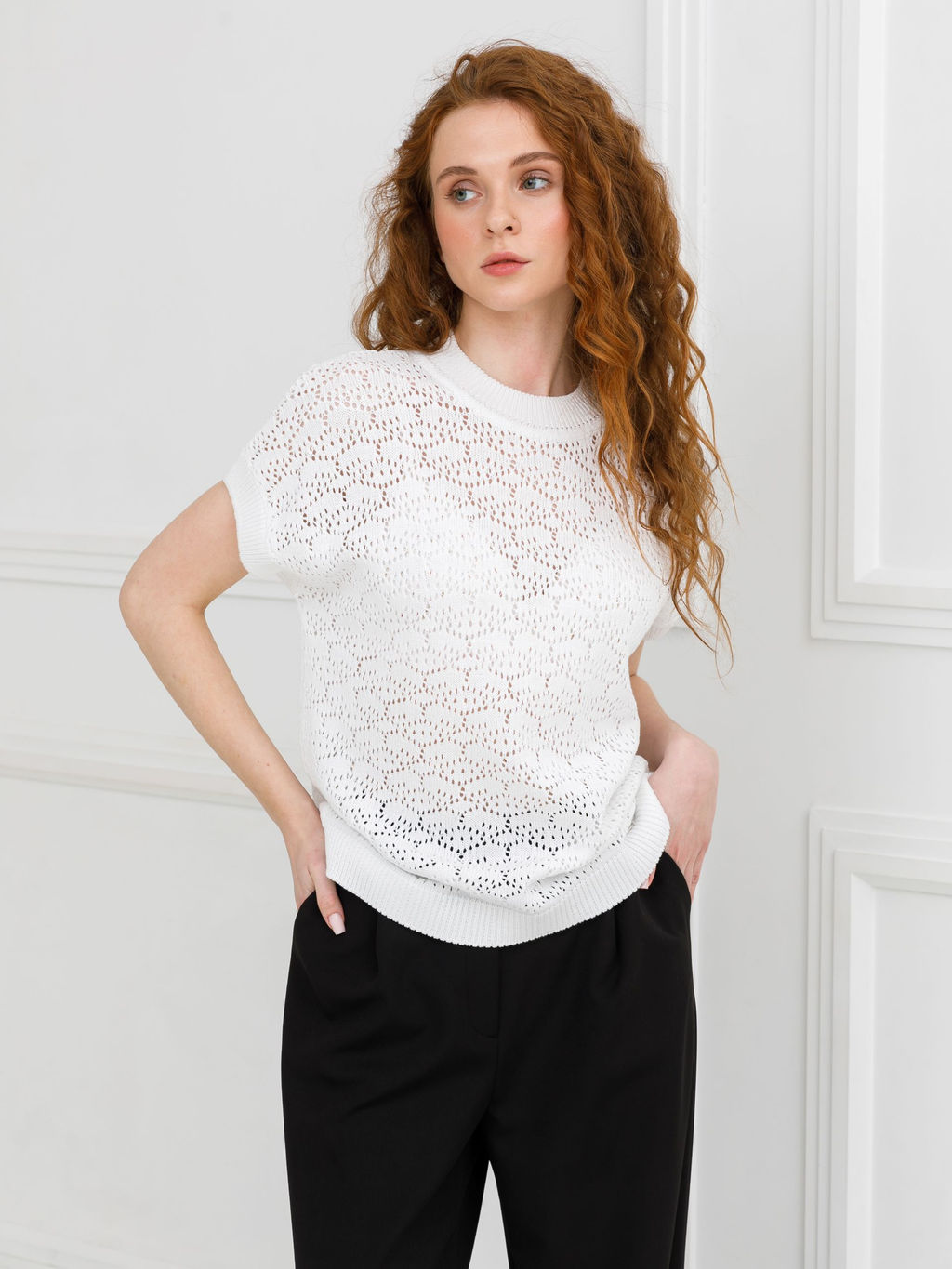 Блузка вязаная