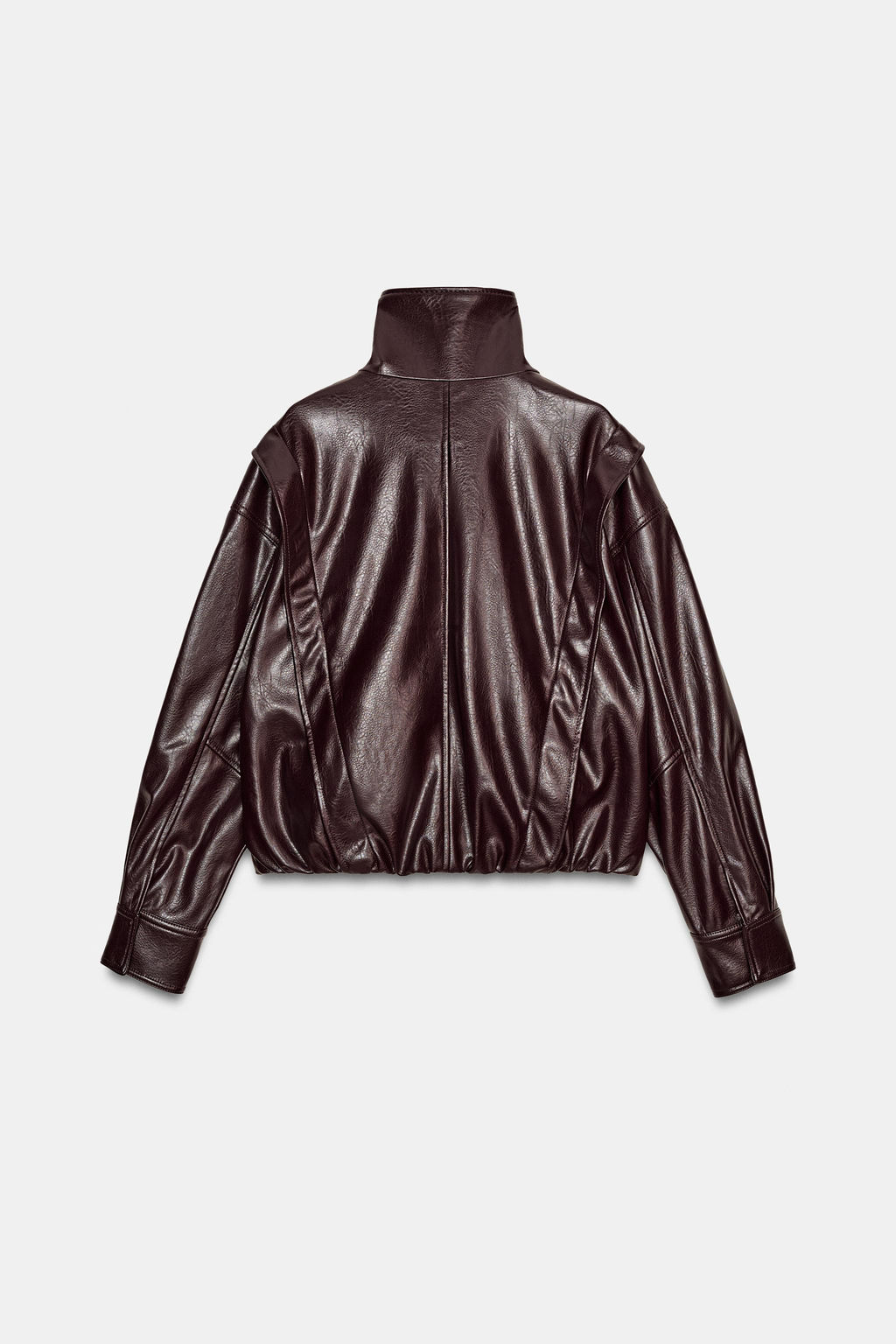 LEATHER EFFECT JACKET WITH PLEATS - Zara фото 12