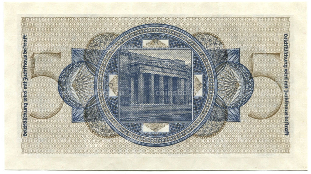 5 рейхсмарок 1940 года Германия (Для оккупированных территорий)