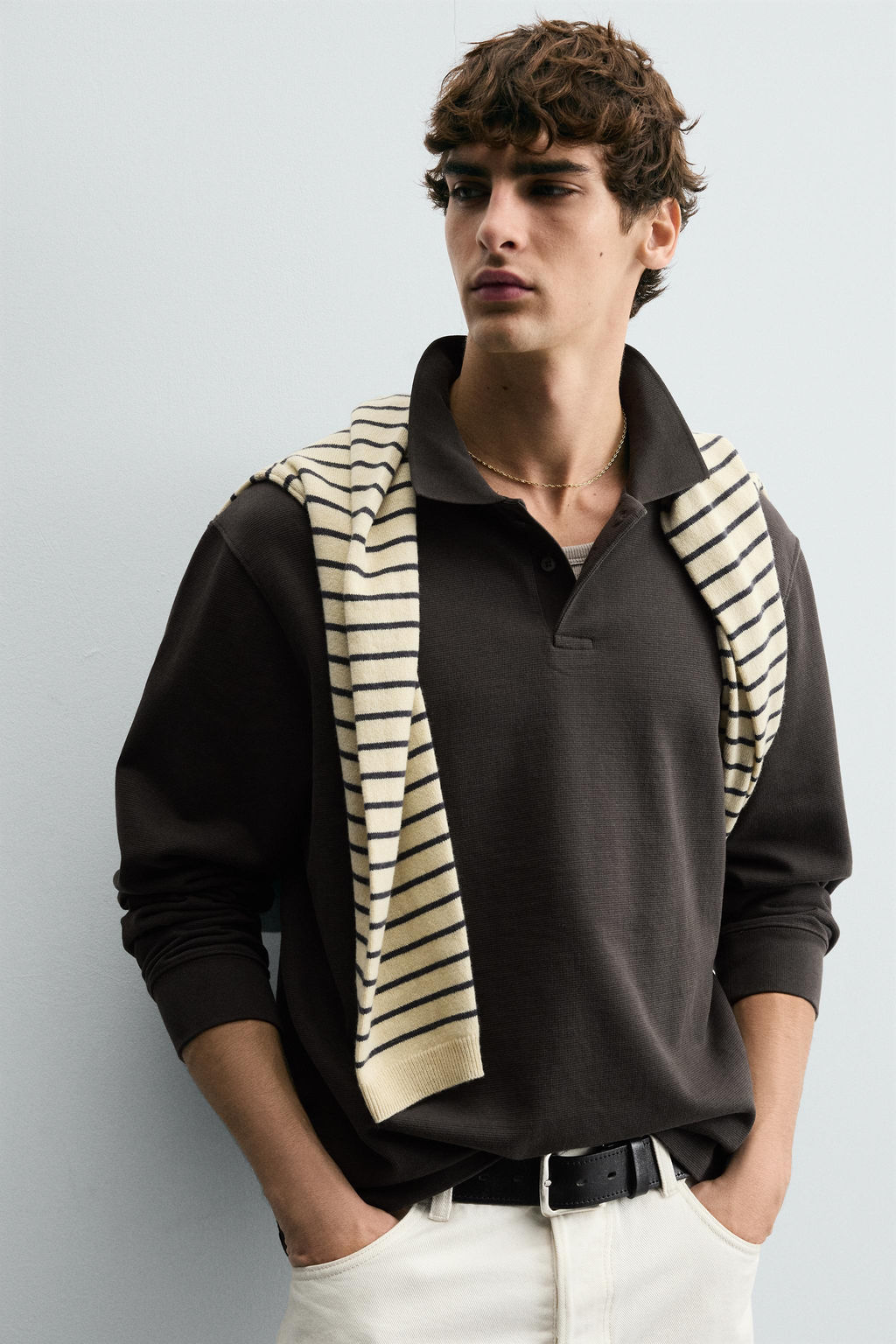 WASHED TEXTURED POLO SHIRT - Zara фото 5