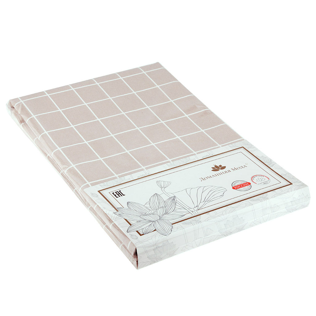 Скатерть 180х145см Сардиния клетка, длина стола до 140см, на 6 персон, рогожка, хлопок Премиум 186г/м2, упаковка классическая 28х41см, Домашняя мода (Россия)  фото 4