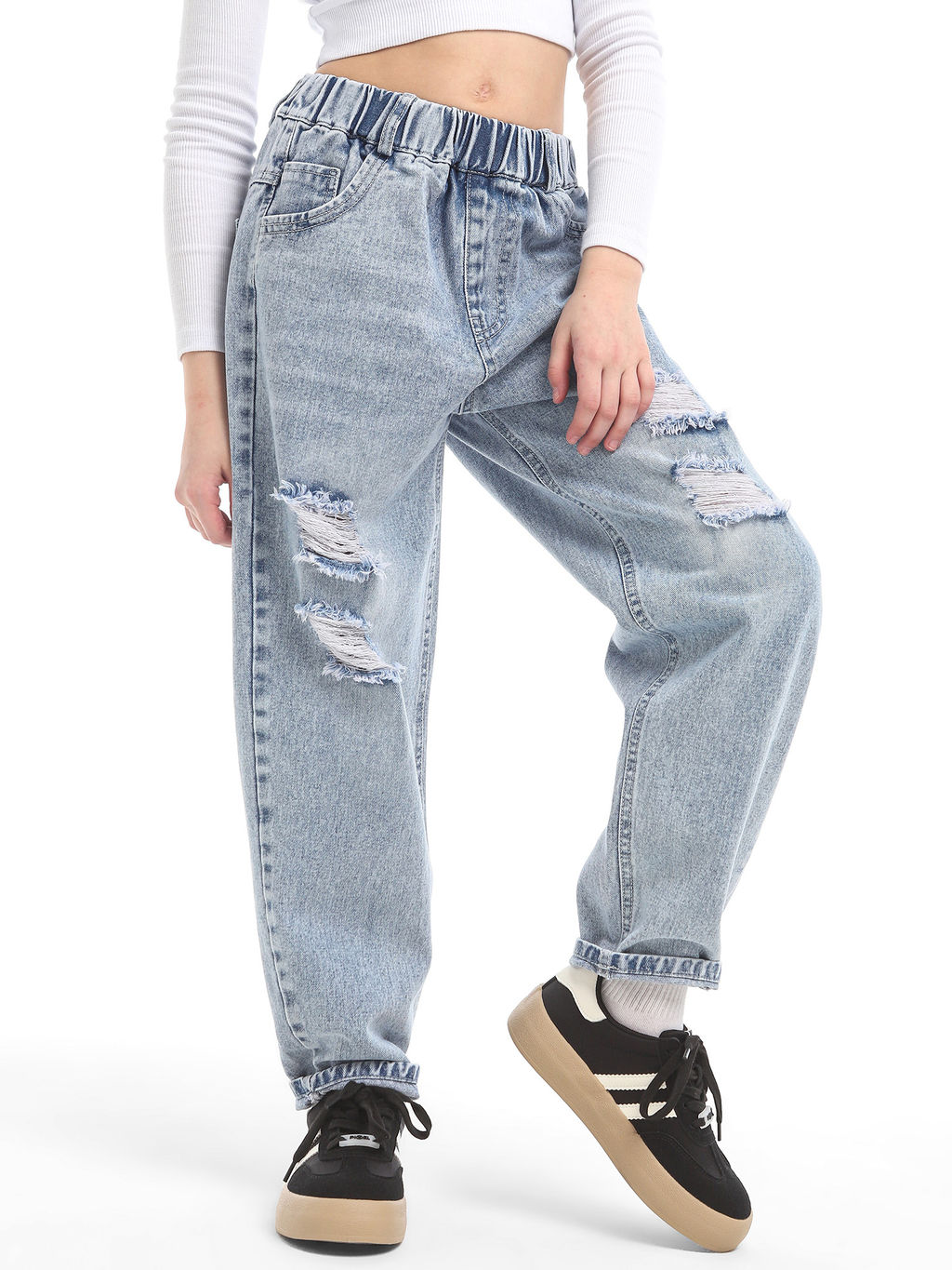 Джинсы-бананы для девочек - СИНЯЯ МОДА фото 3