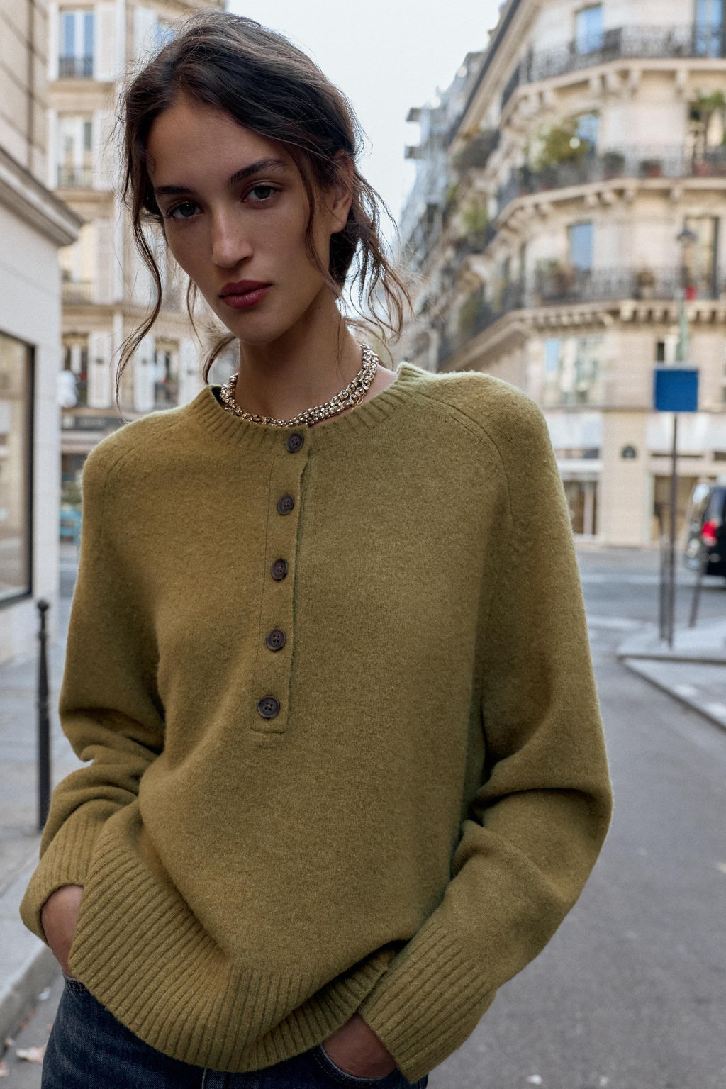 BUTTONED KNIT JUMPER - Zara фото 5