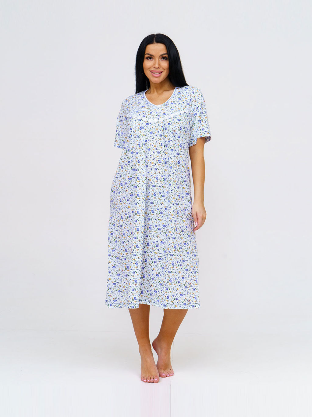 Ночная сорочка женская, цвет белый синий зеленый оранжевый