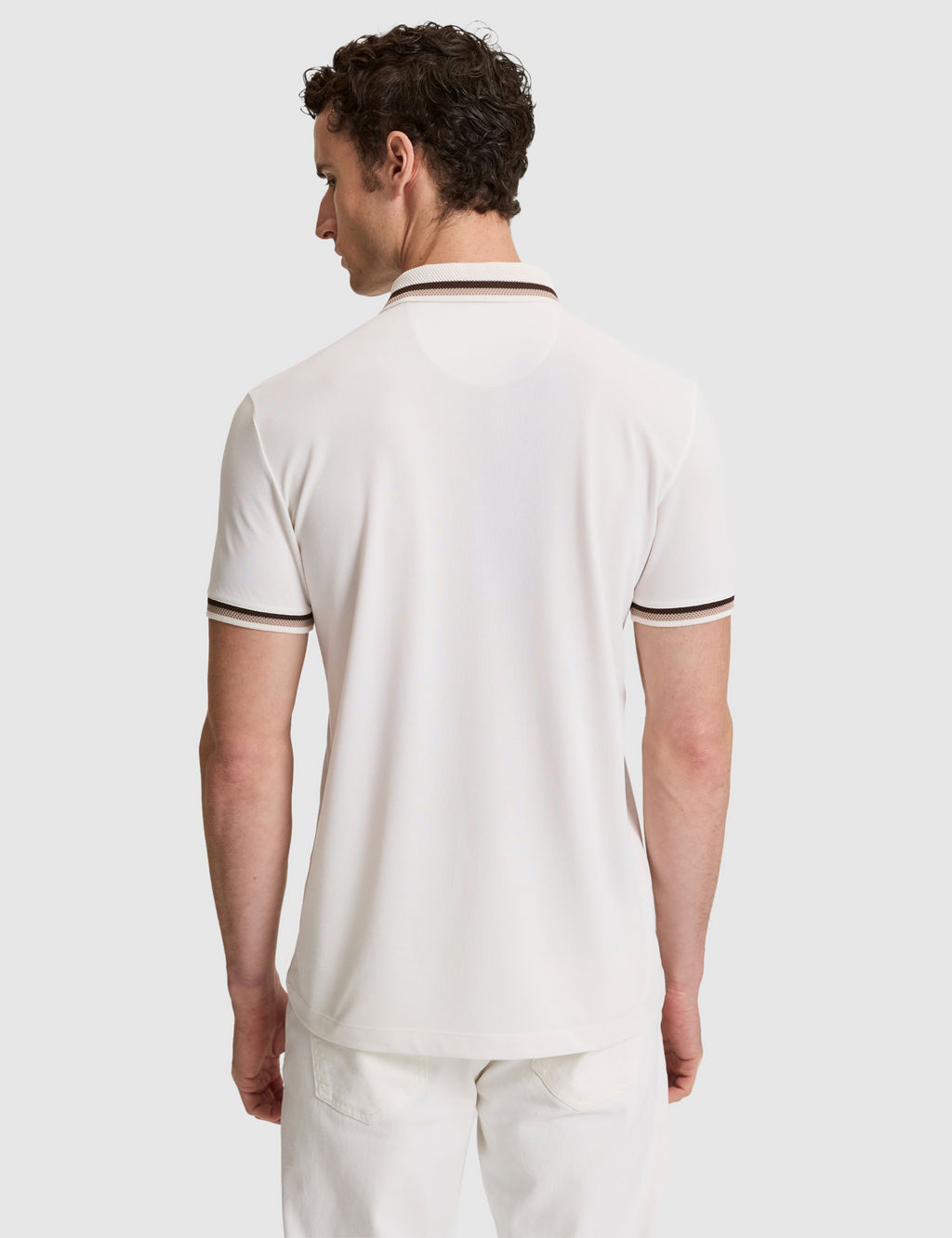 Ekru Slim Fit D__meli Polo Yaka Ti__rt