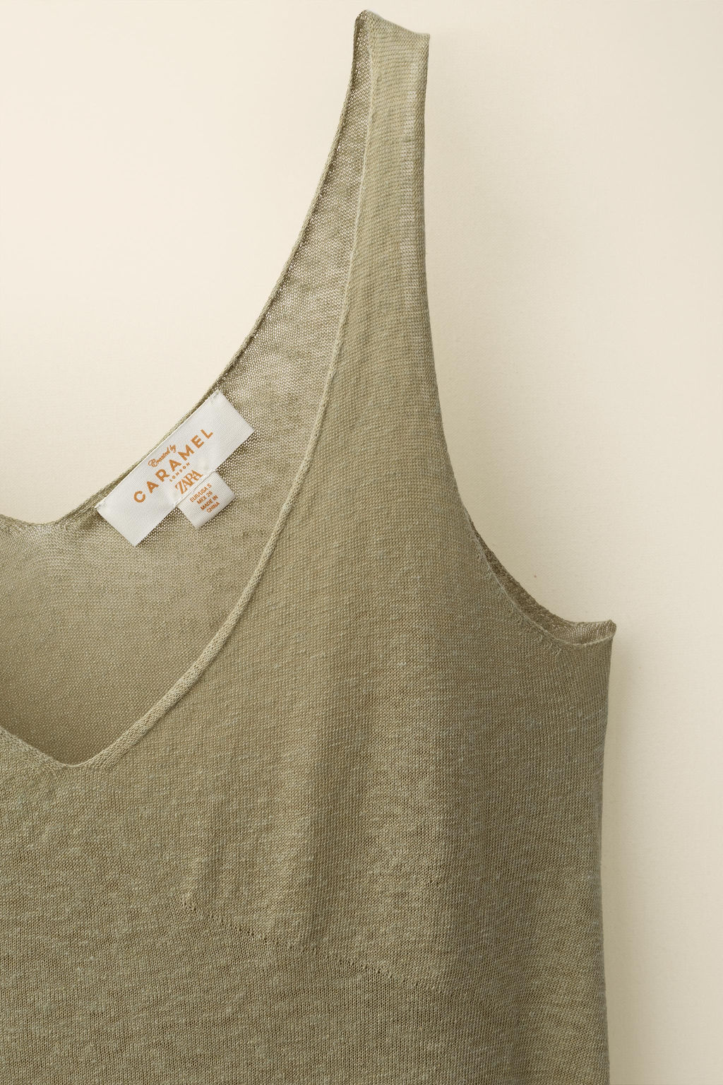 TOP PUNTO TIRANTES CREATED BY CARAMEL LONDON X ZARA / Khaki