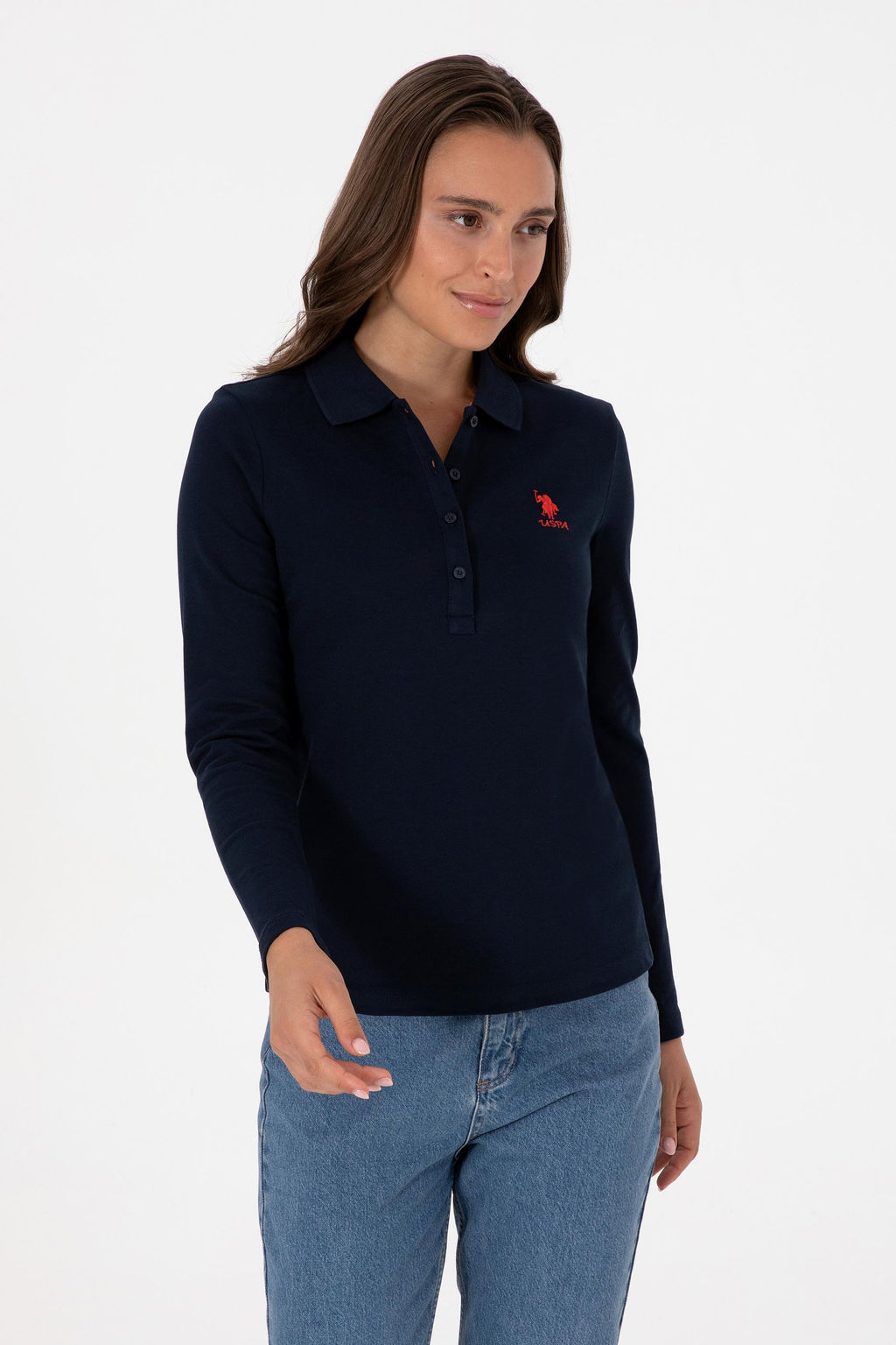 Kad_n Lacivert Basic Polo Yaka Sweatsh_rt Sepette S_rpriz _ndirim - U.s. polo assn фото 3