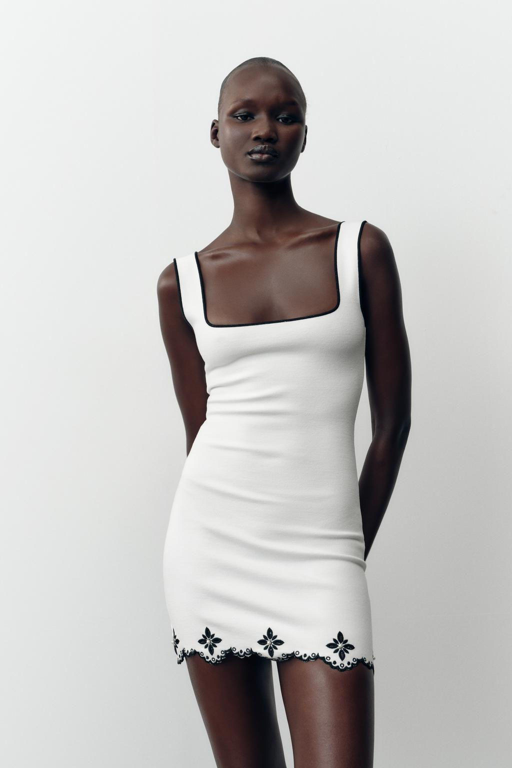 EMBROIDERED DRESS WITH FAUX PEARLS - Zara фото 2