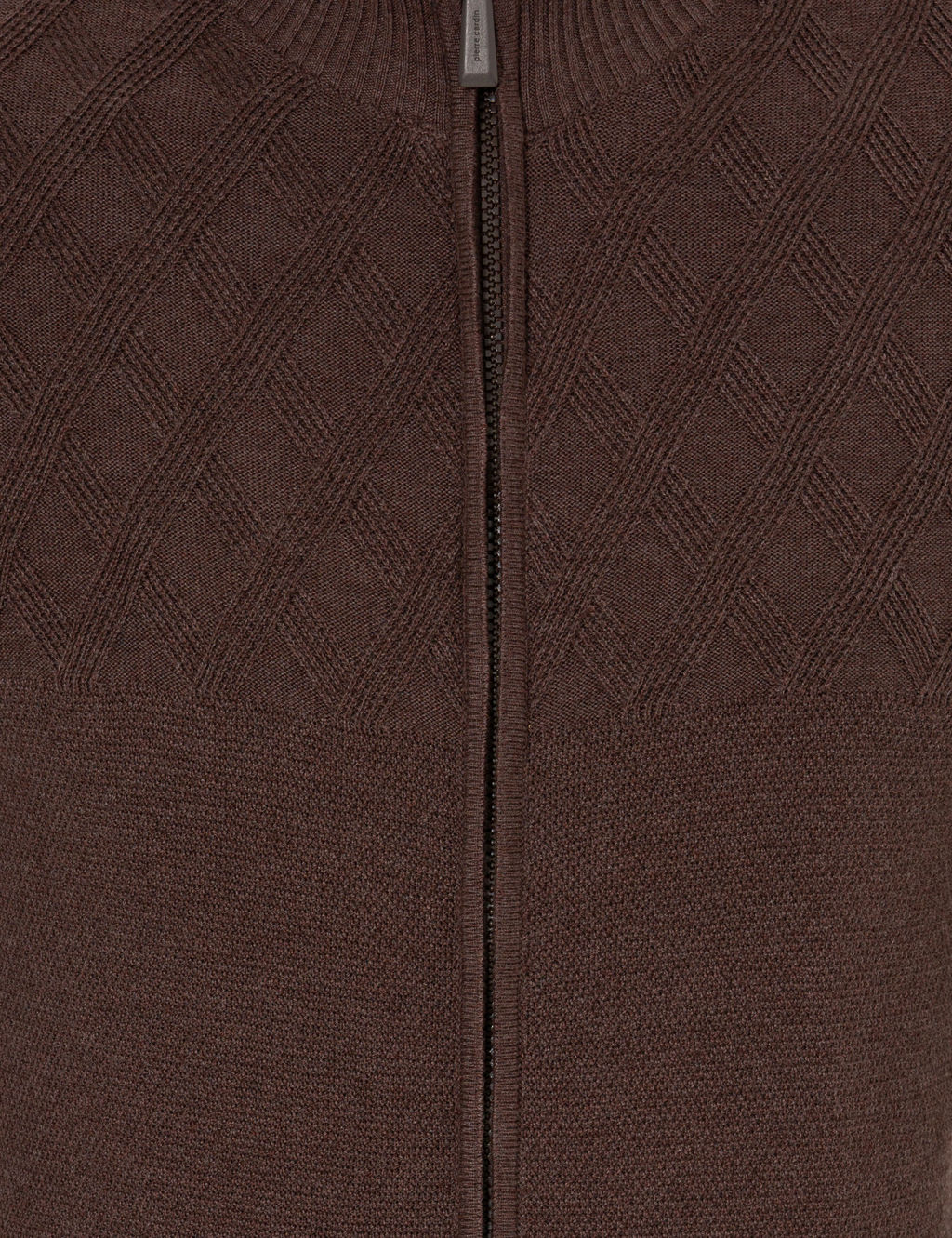 A__k Kahverengi Slim Fit Fermuarl_ Triko H_rka