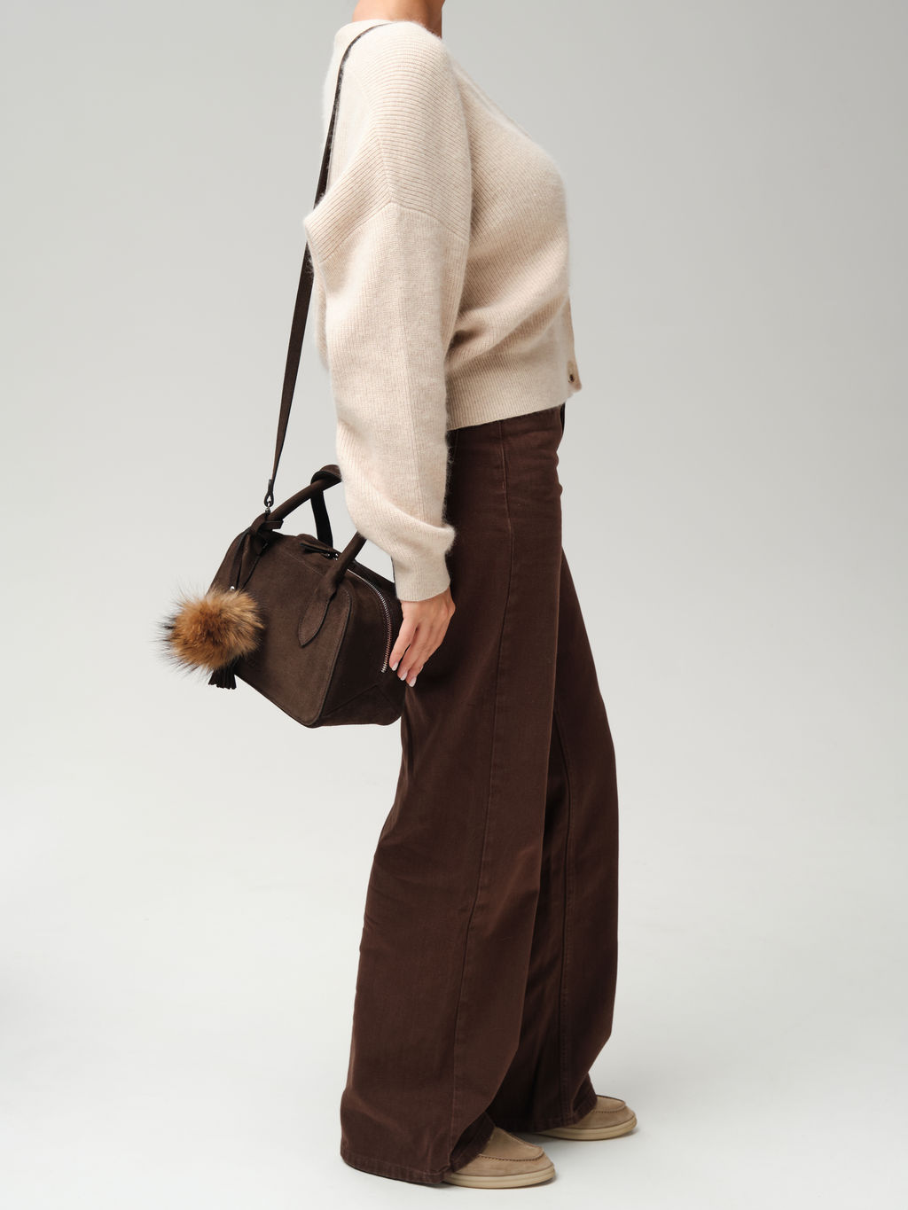 Замшевая сумка Polly DBR 31348 черный каштан фото 7