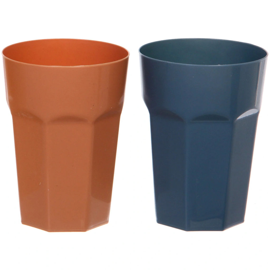 Цена за 2 шт. Стакан пластиковый 400мл "Пикник" в наборе 4шт, микс цветов