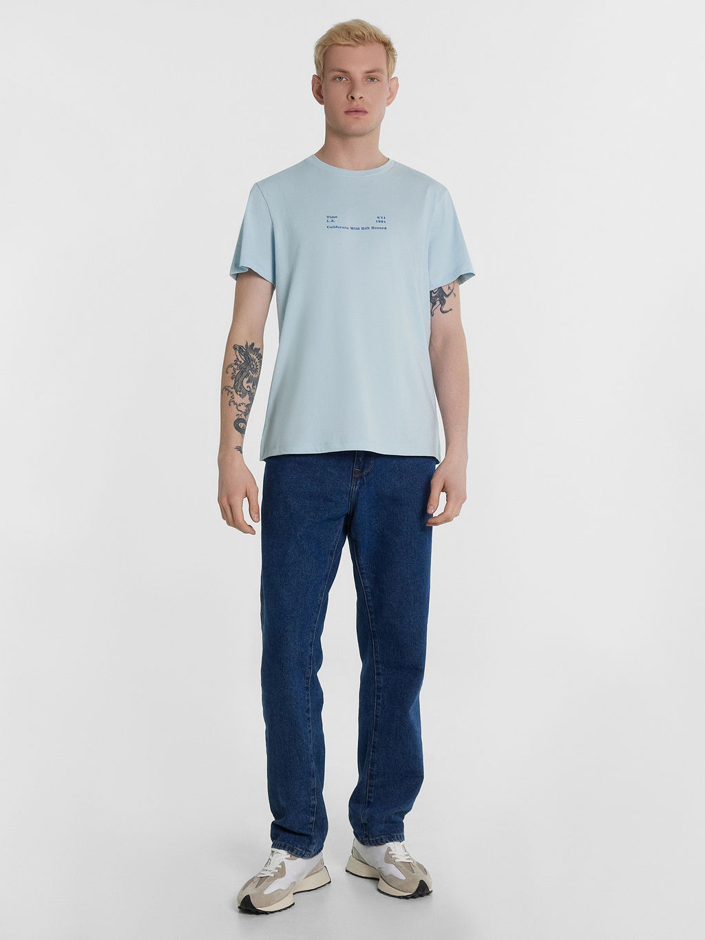 ФУТБОЛКА МУЖСКАЯ серо -голубой +печать 111773 - Mark formelle фото 3