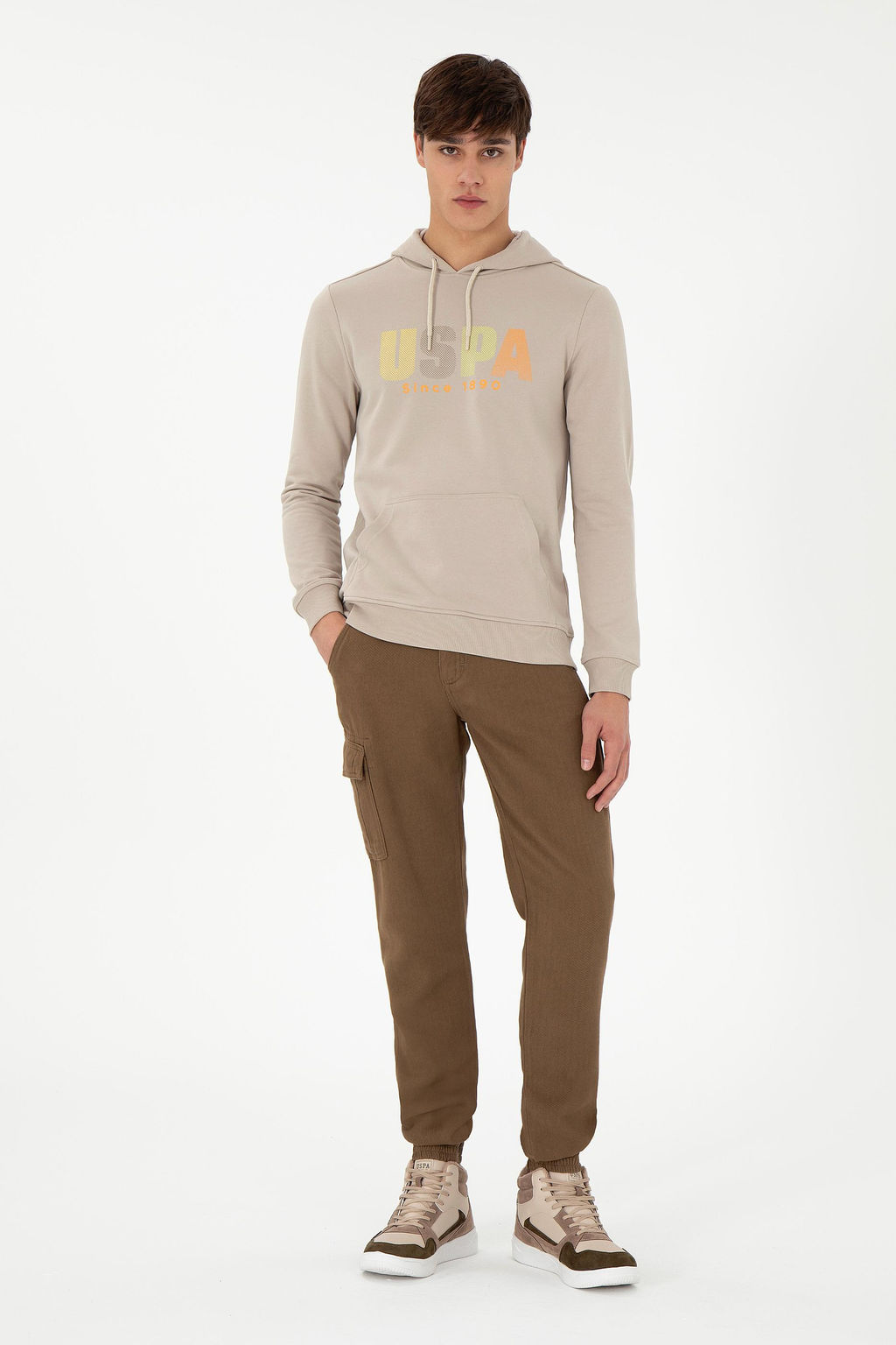 Мужские брюки цвета хаки из плотной ткани Неожиданная скидка в корзине - U.s. polo assn фото 3