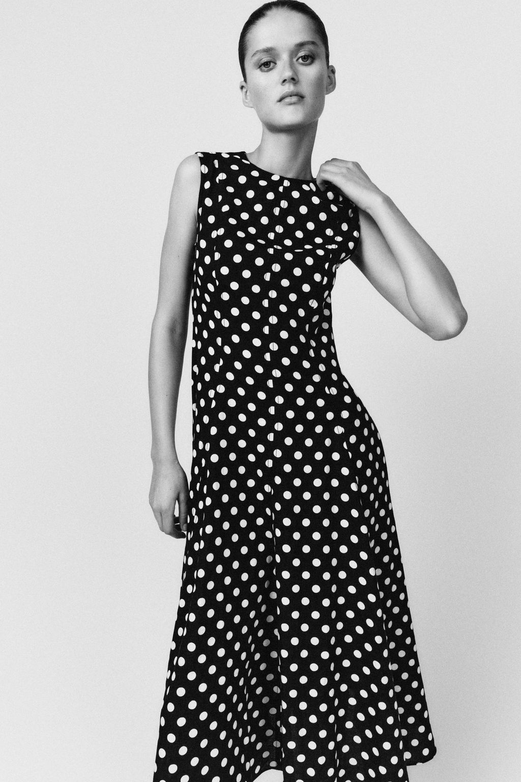 ZW COLLECTION POLKA DOT MIDI DRESS - Zara фото 24