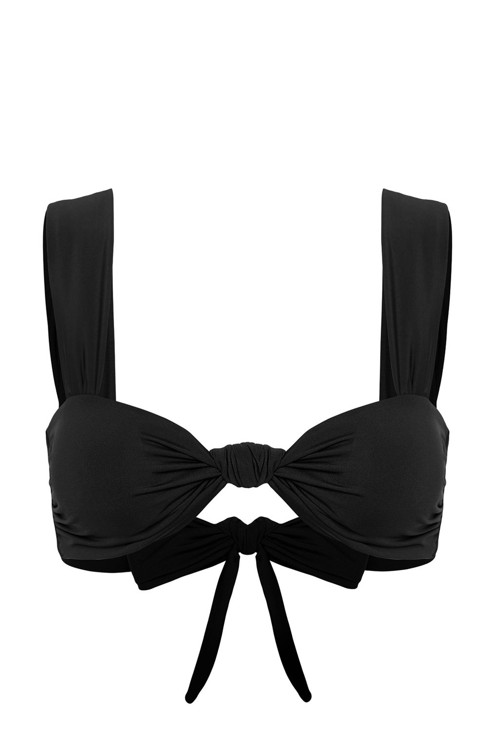 Siyah Bralet Dugumlu Bikini Ustu TBESS24BU00130