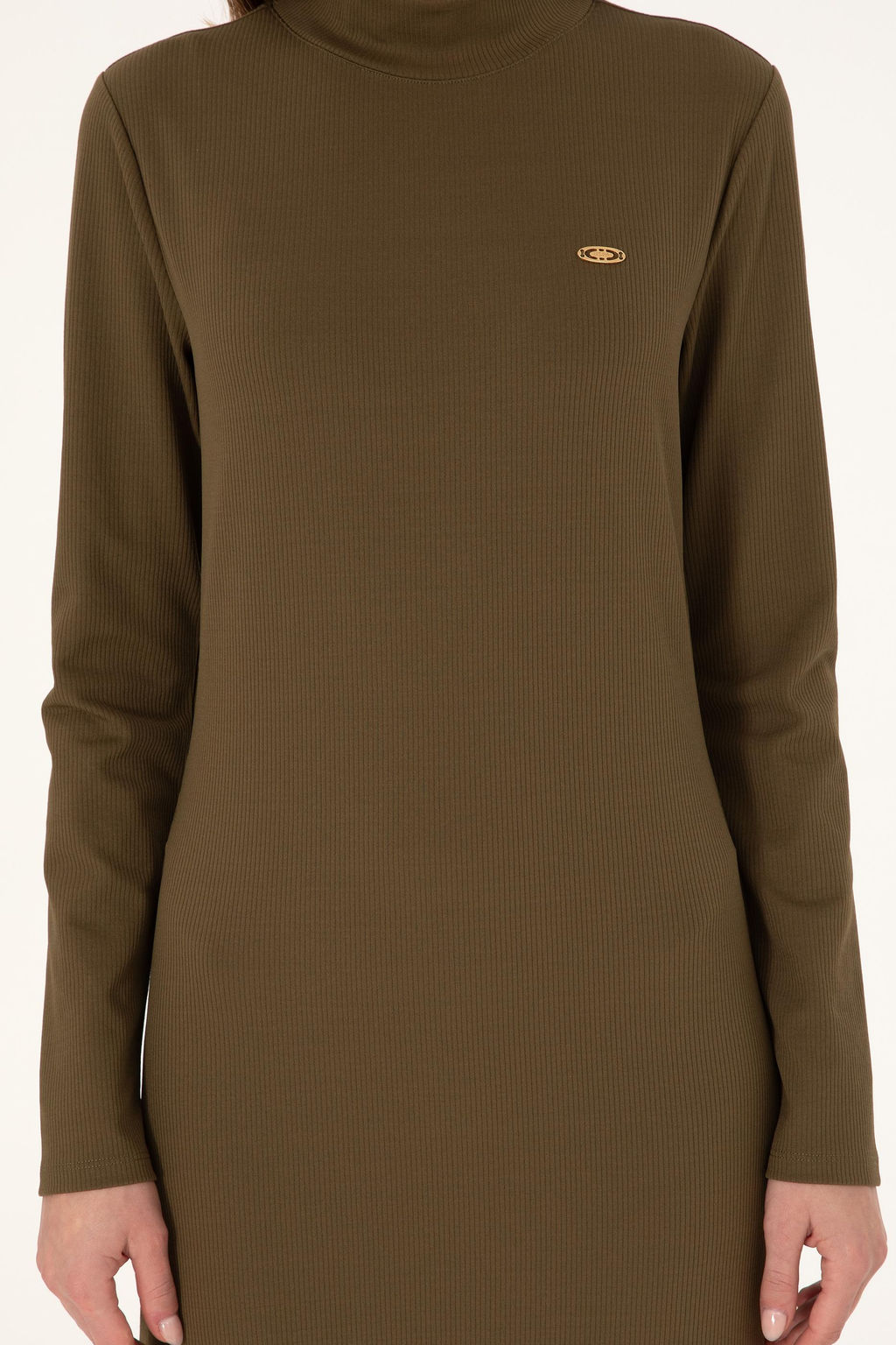 Женское трикотажное платье цвета хаки Неожиданная скидка в корзине - U.s. polo assn фото 5