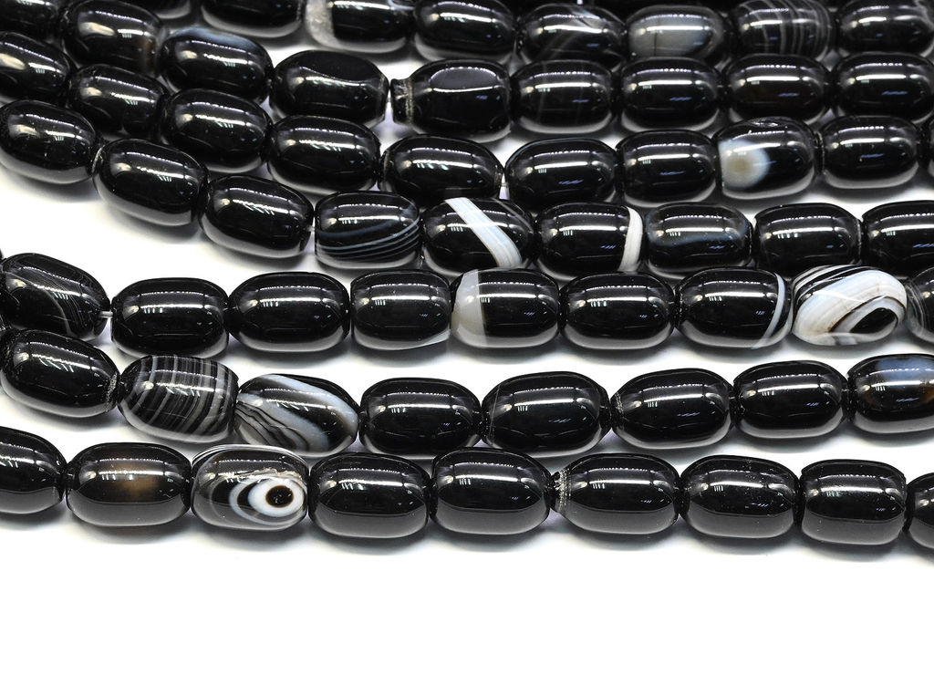 Бусины из агата глазкового рис 8*12мм, 38см, 32 бусины Радуга камня